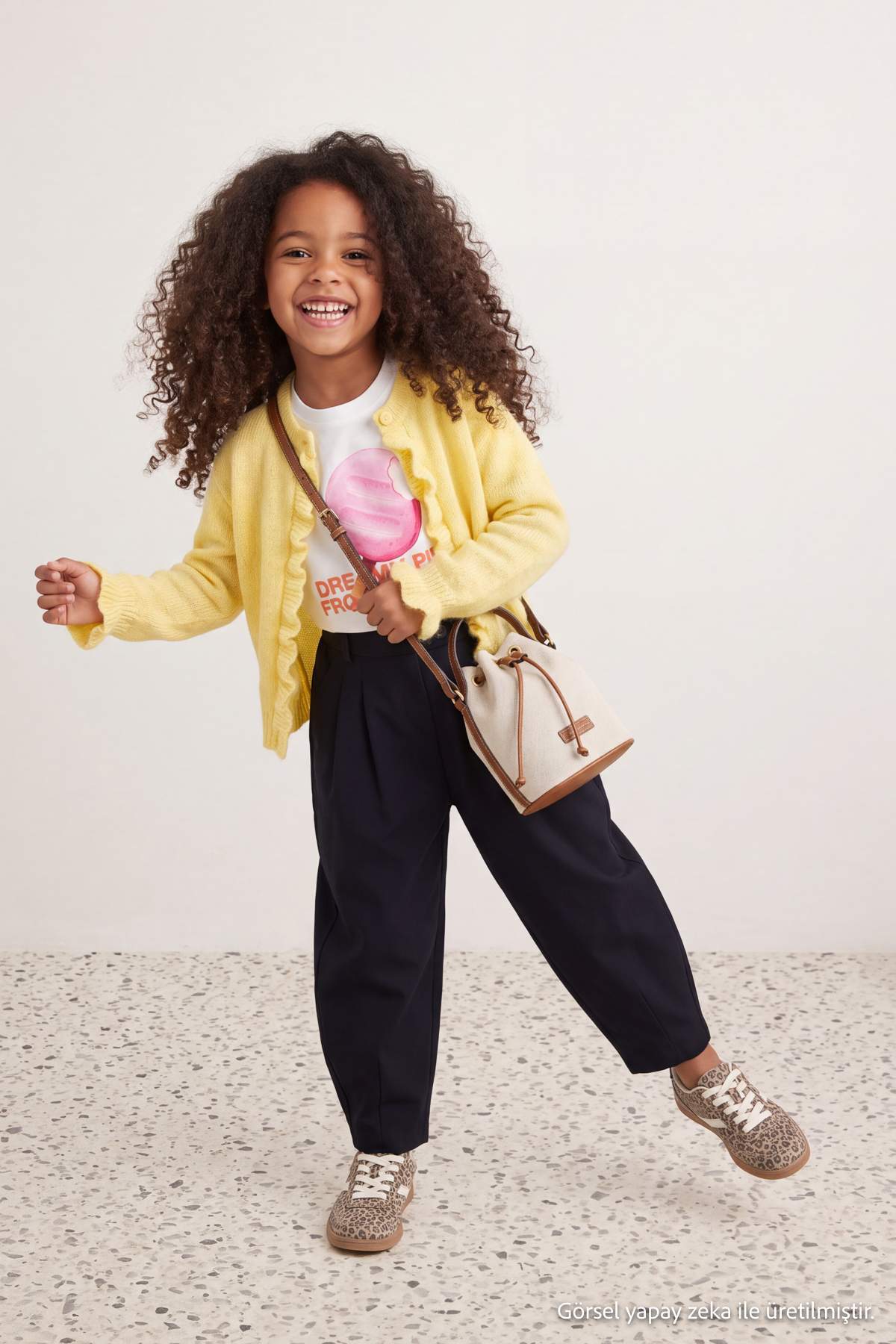 Girls' Ruffle-Detail Knit Cardigan