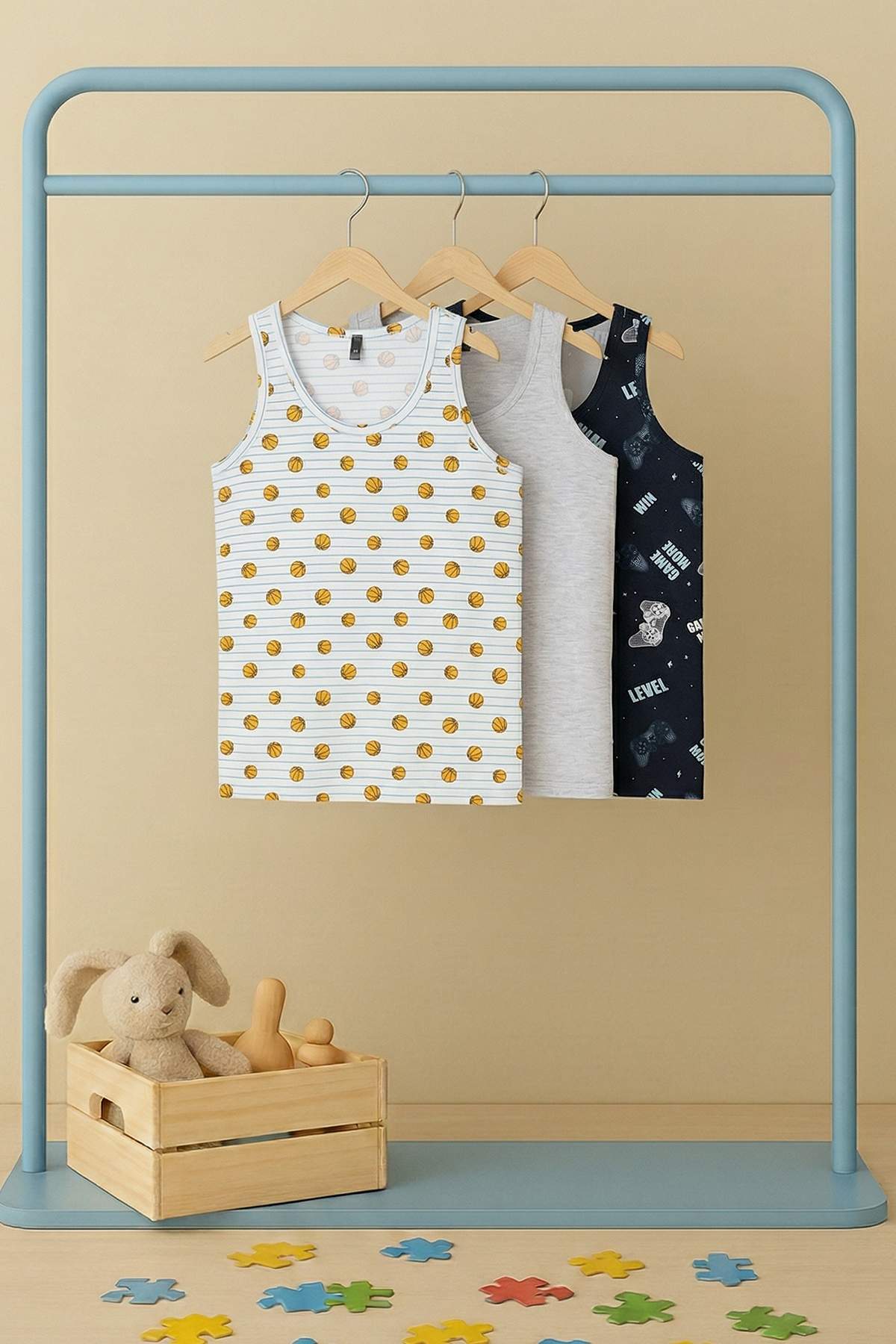 Boys' Printed Vest 3-Pack