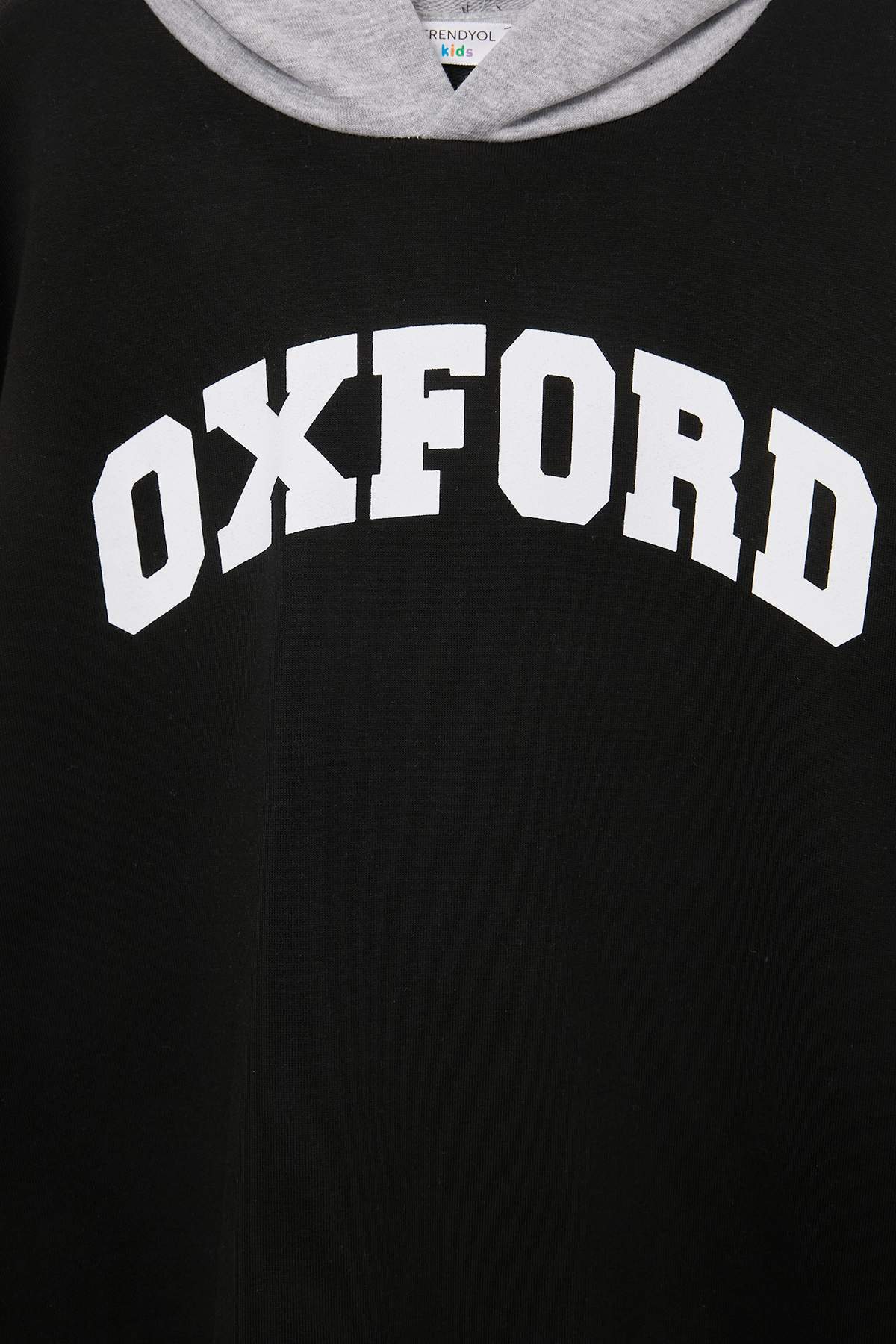 Boys' Black Printed Thick Hoodie