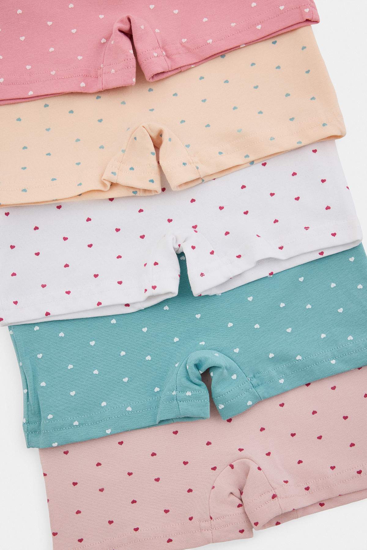 Girls' Polka-Dot Cotton Boxer Shorts 5-Pack