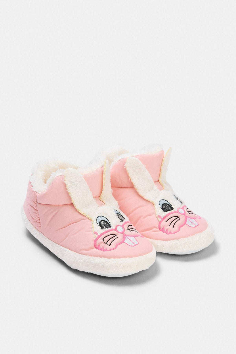 Girls' Pink Plush Slipper Boots