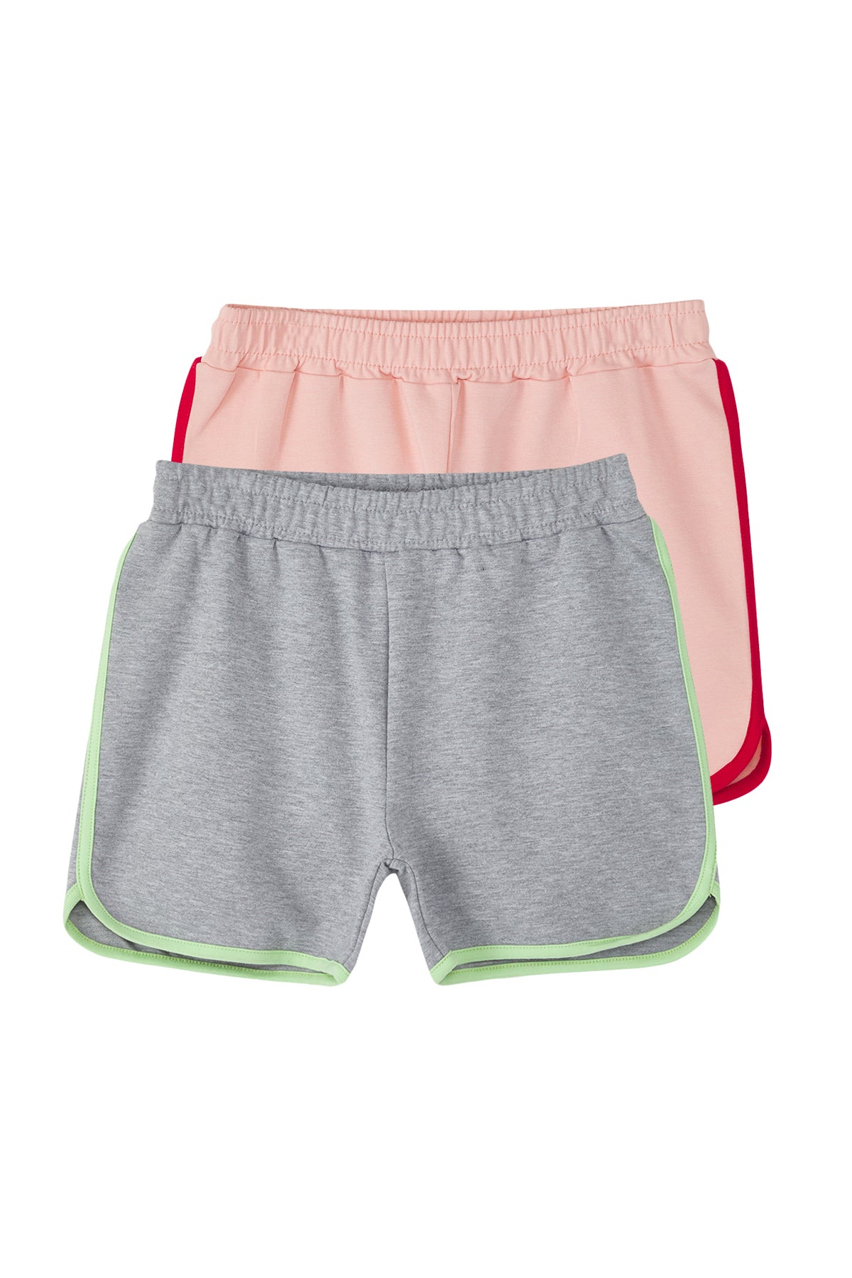Girls' Piped Cotton Shorts 2-Pack