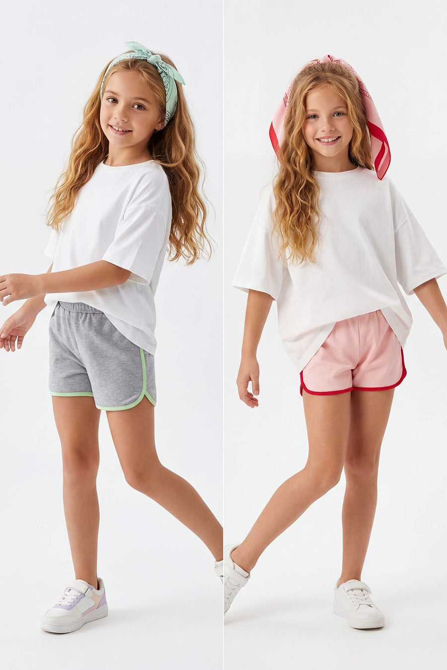 Girls' Piped Cotton Shorts 2-Pack