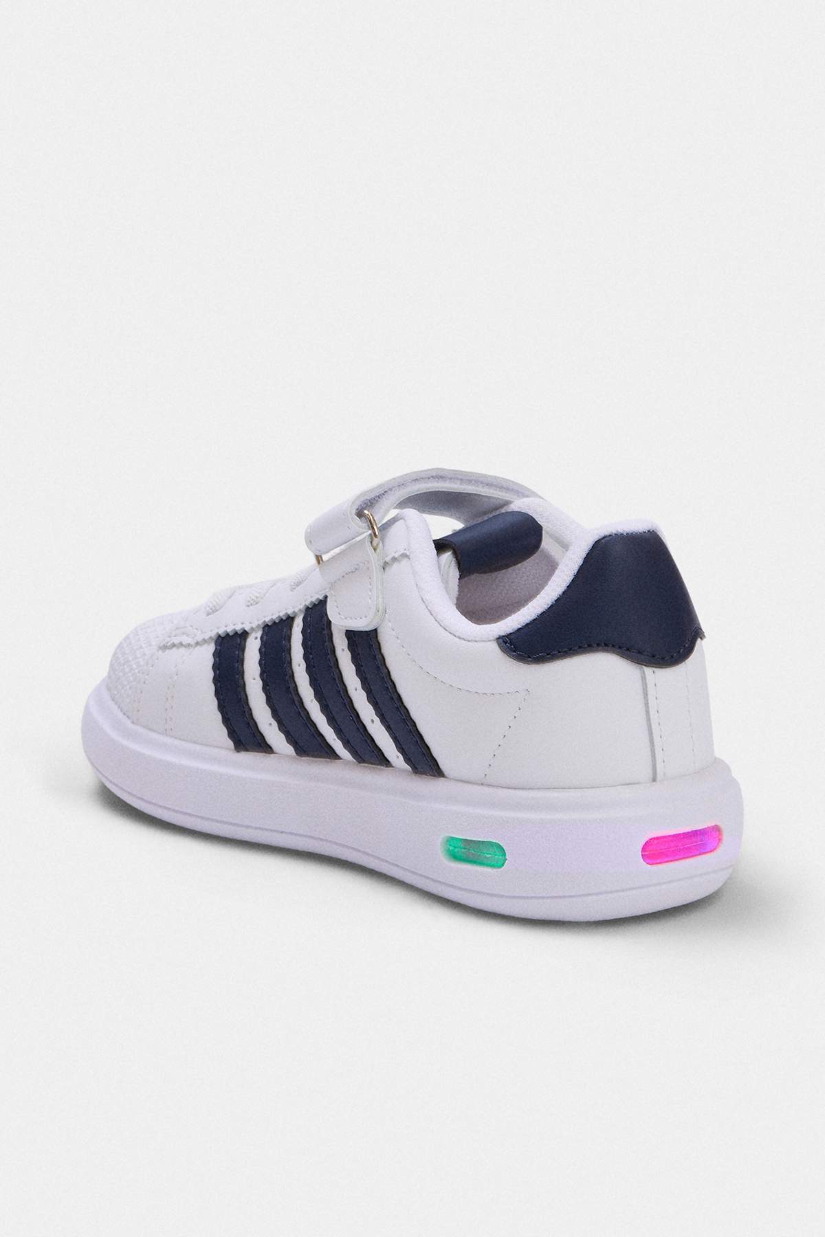 Kids' White Striped Sneakers