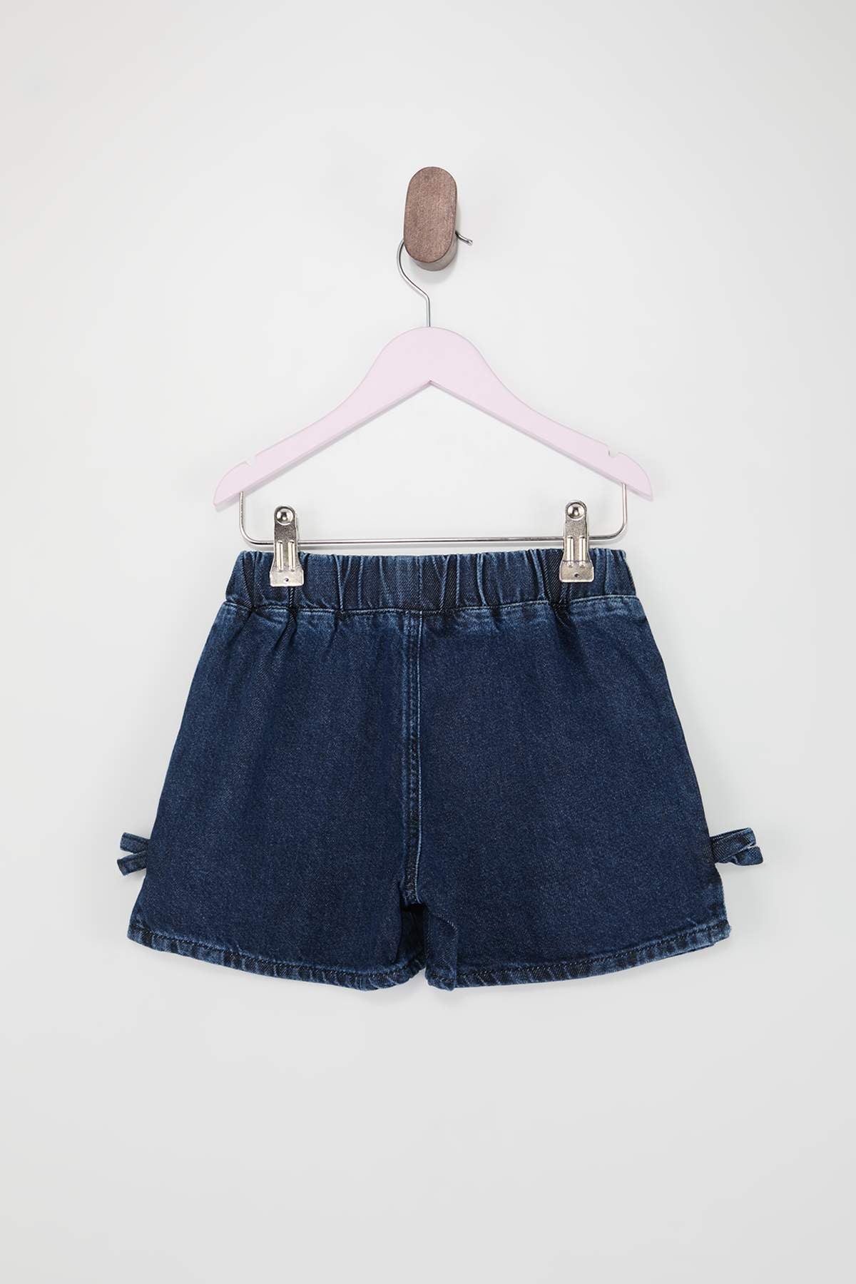 Girls' Indigo Ribbon-Detail Denim Party Shorts