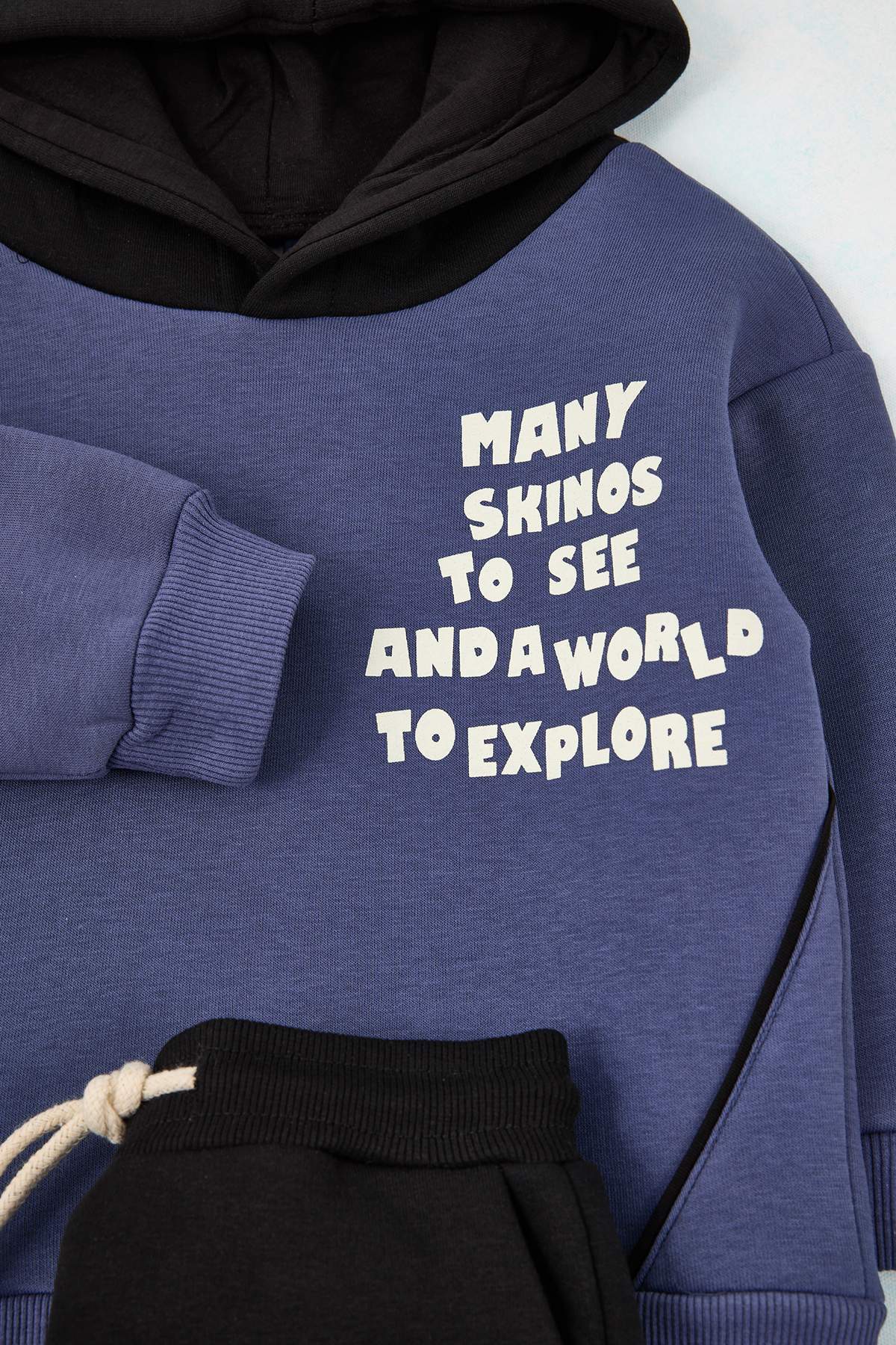 Boys' Indigo Hooded Fleece-Lined Oversized Two-Piece Set