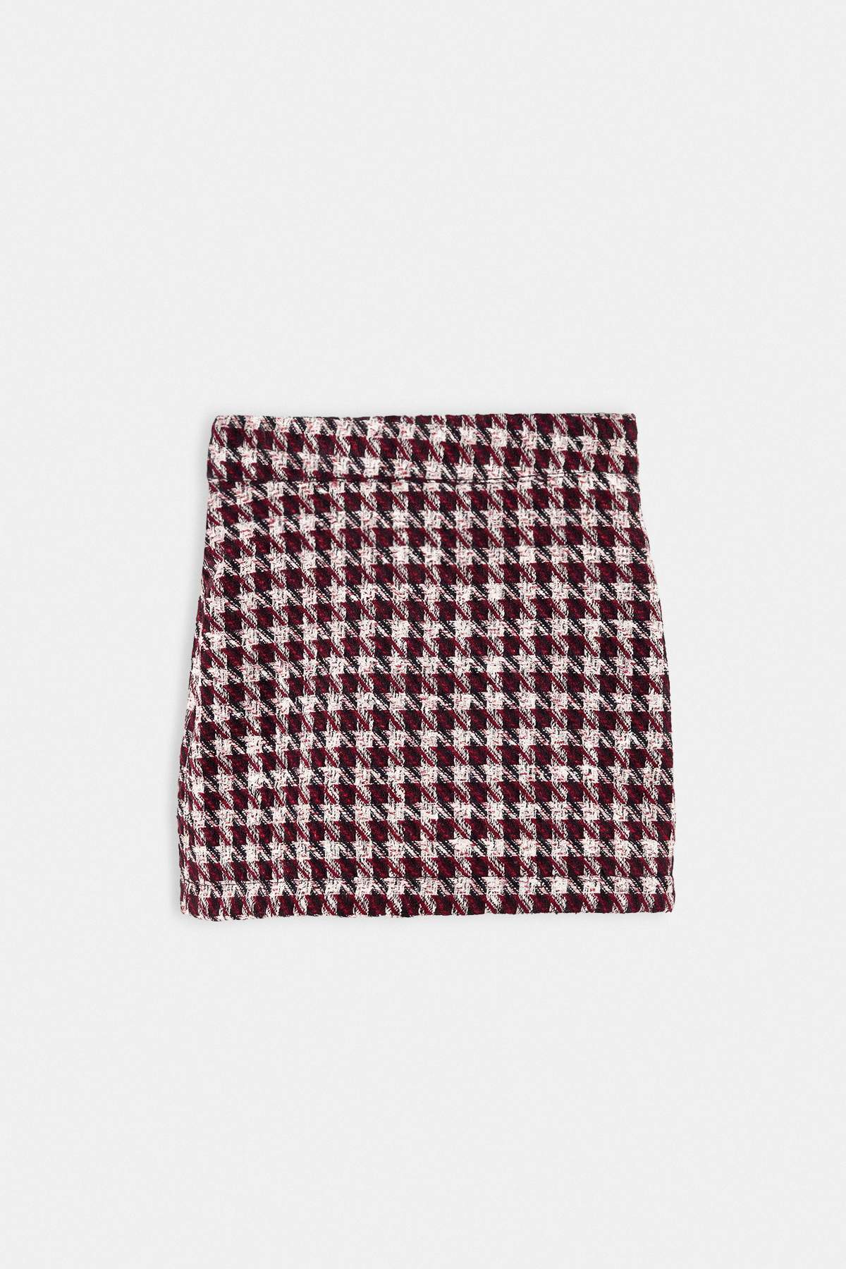 Girls' Red Plain Mini Skirt