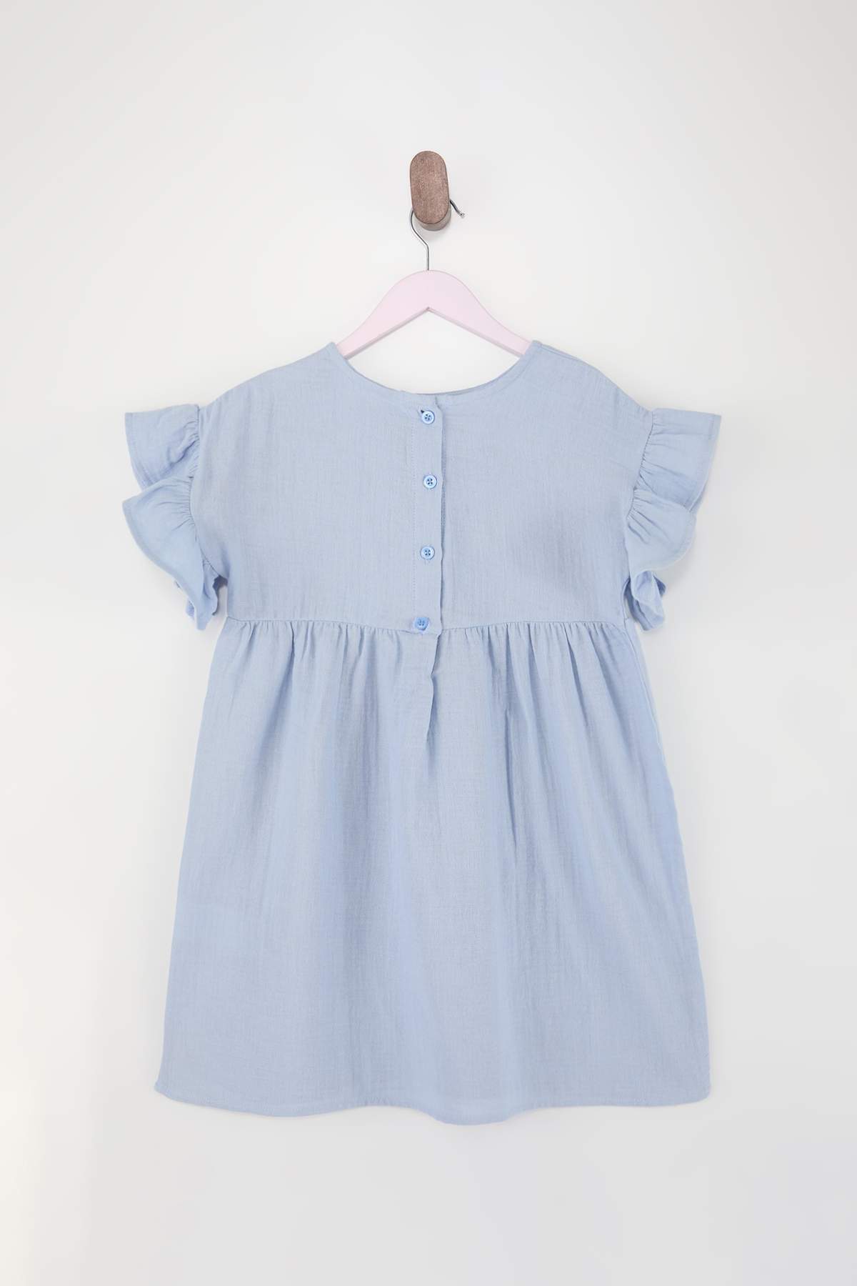 Girls' Muslin Plain Mini Dress