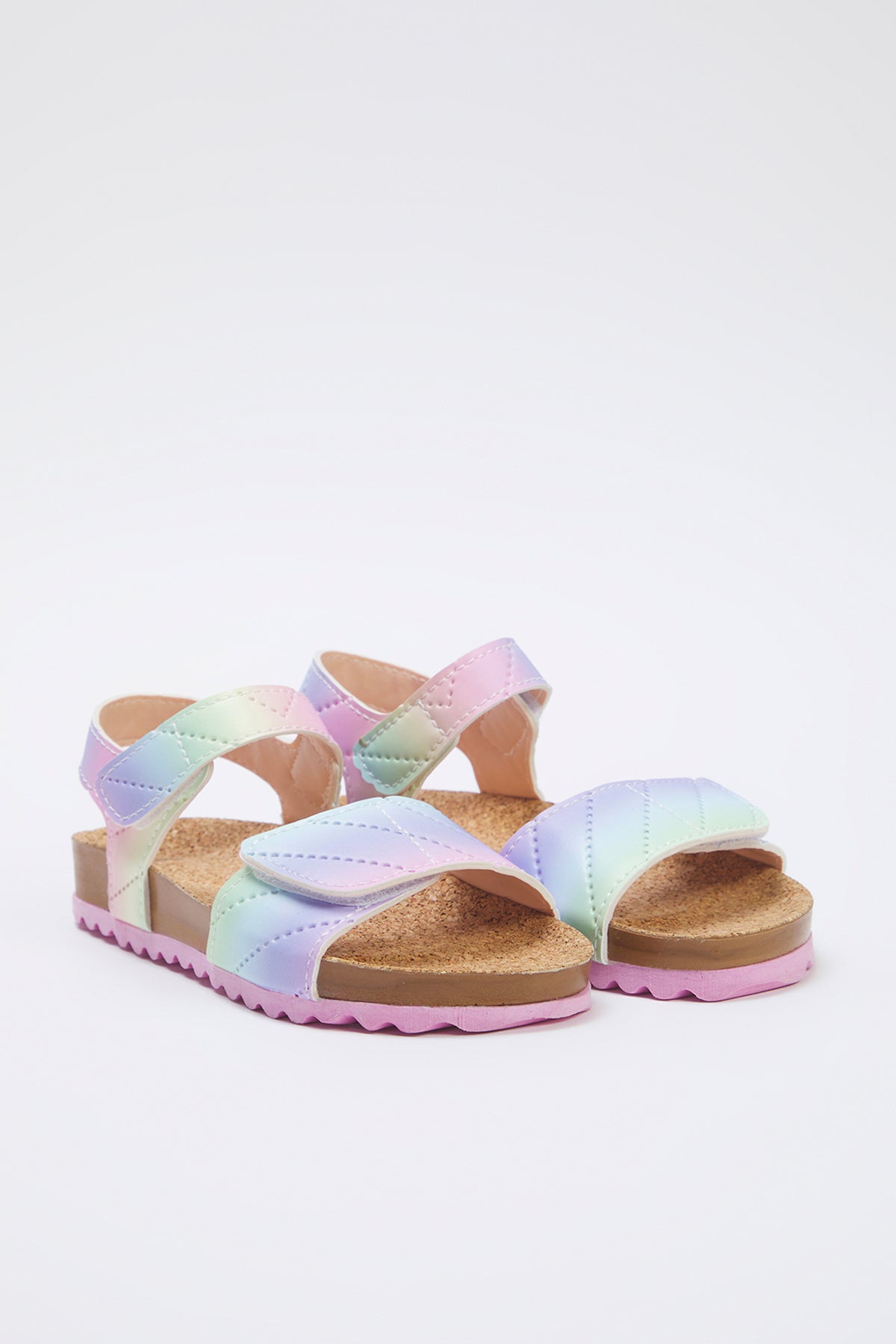 Girls' Pink Velcro-Strap Sandals