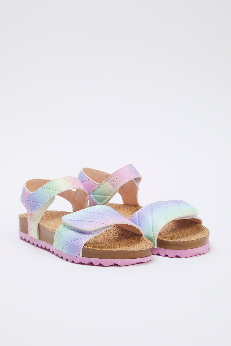 Girls' Pink Velcro-Strap Sandals
