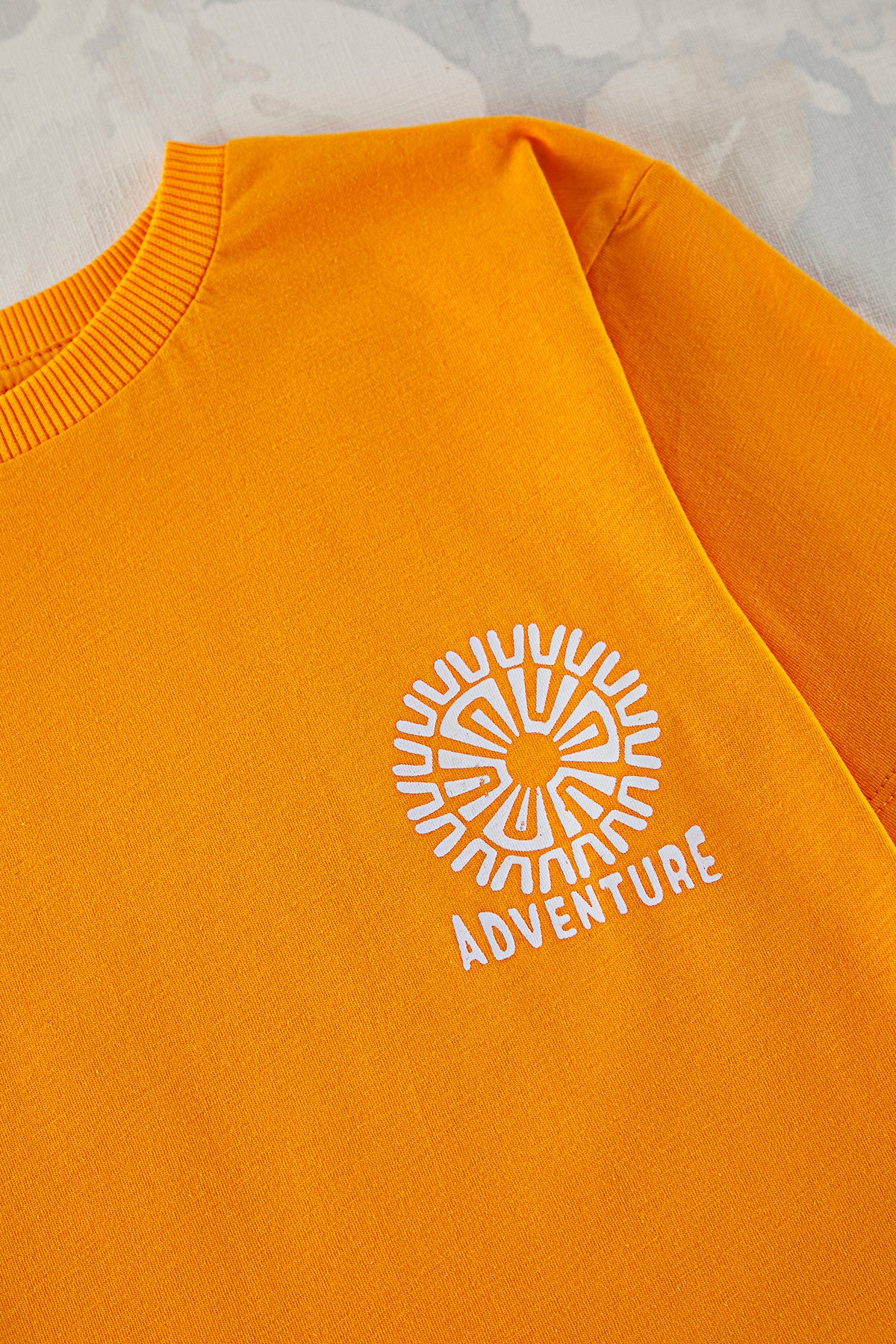 Boys' Orange Back-Print Cotton T-Shirt
