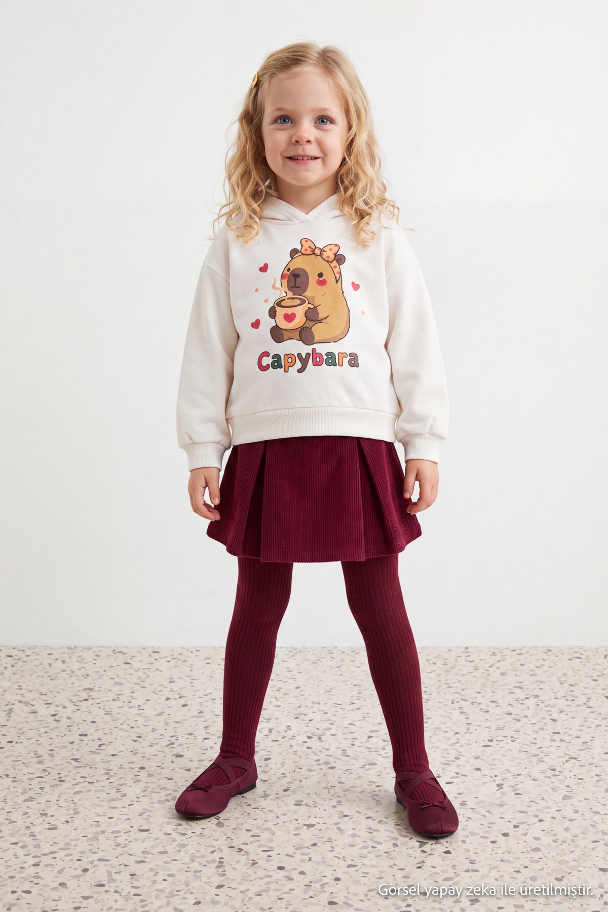 Girls' Ecru Capybara Sweatshirt