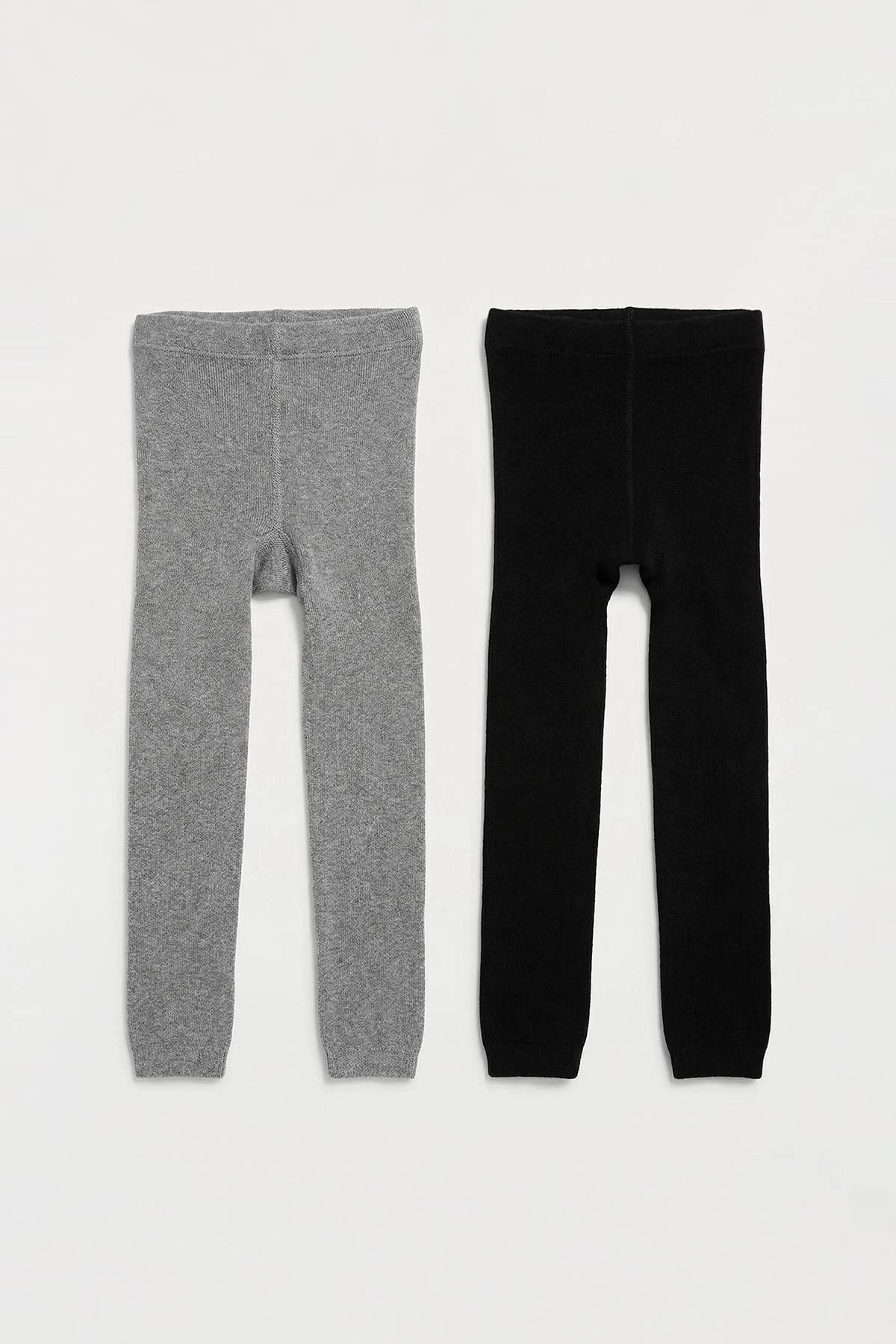 Girls' Black & Grey Fleece-Lined Leggings 2-Pack