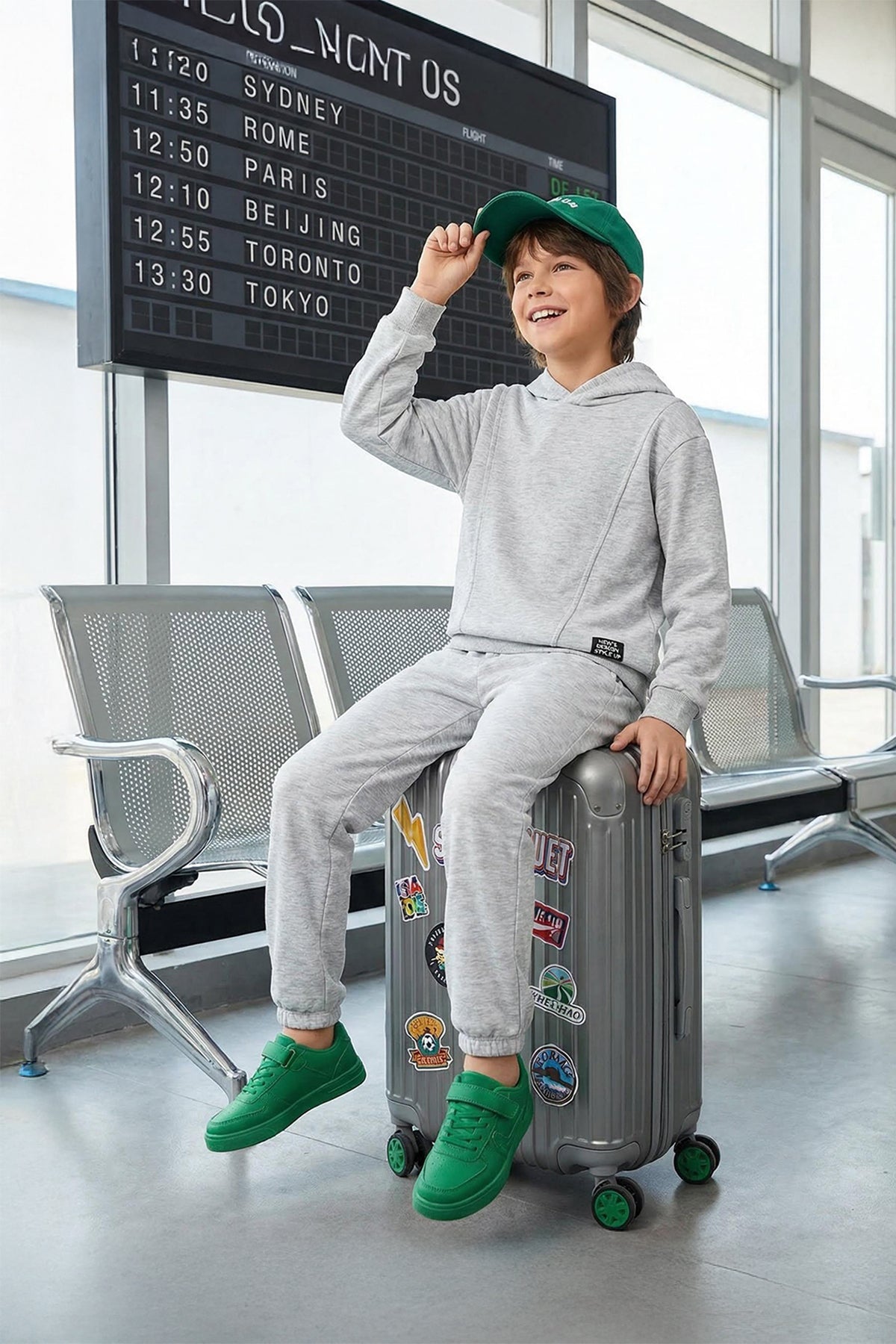 Boys' Black Brushed Hooded Sweatshirt & Jogger Set
