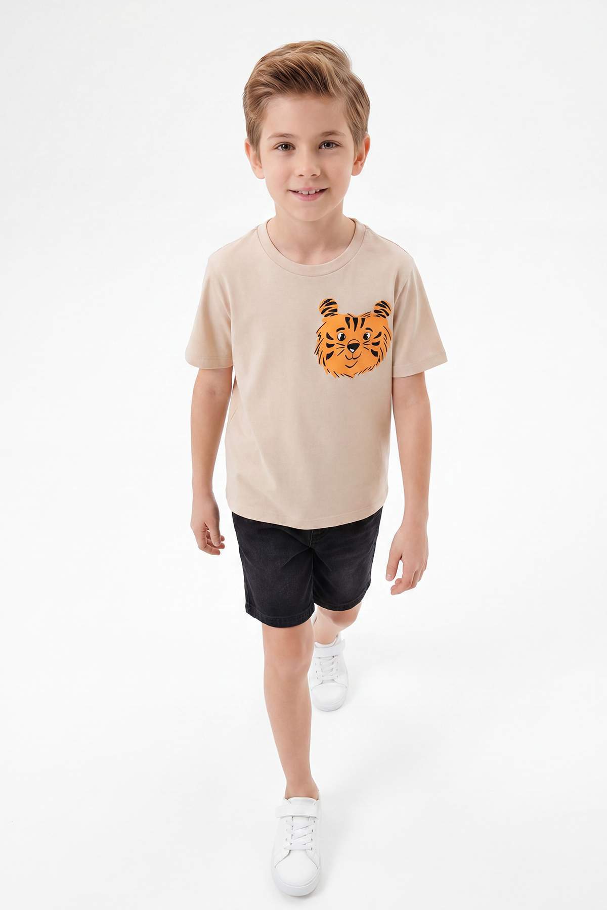 Boys' Stone & Ecru Printed T-Shirt 2-Pack