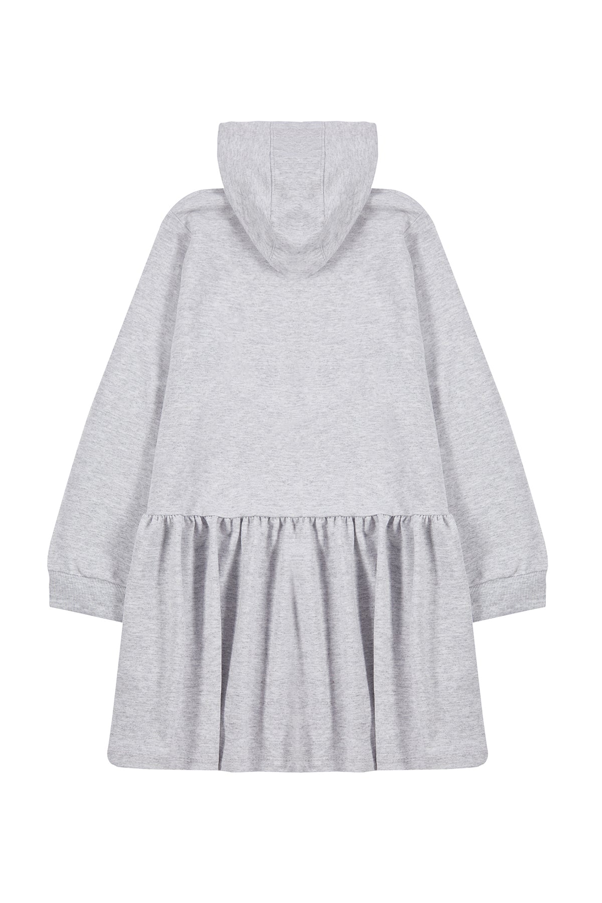 Girls' Grey Marl Hooded Cotton Sweat Dress
