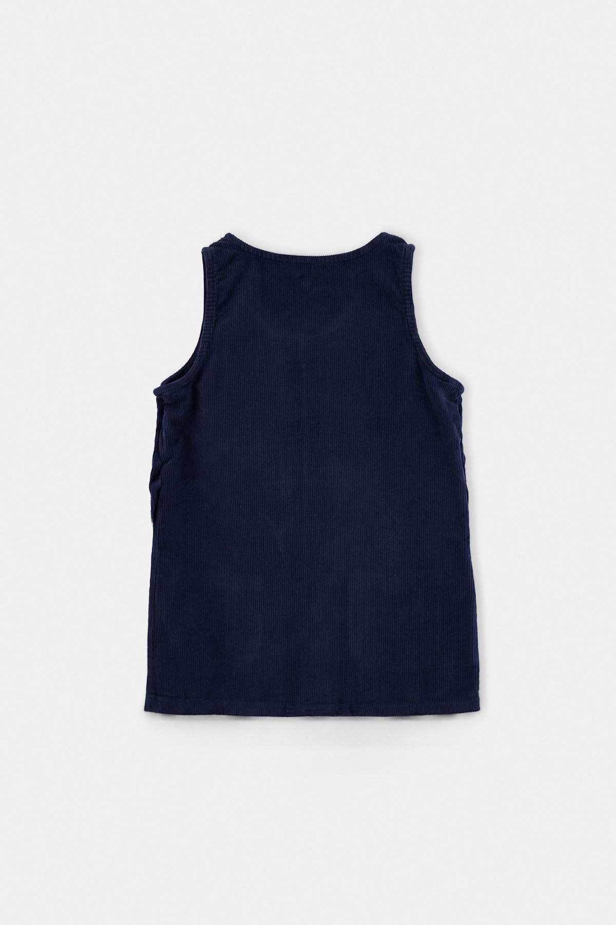 Girls' Navy Velvet Mini Dress