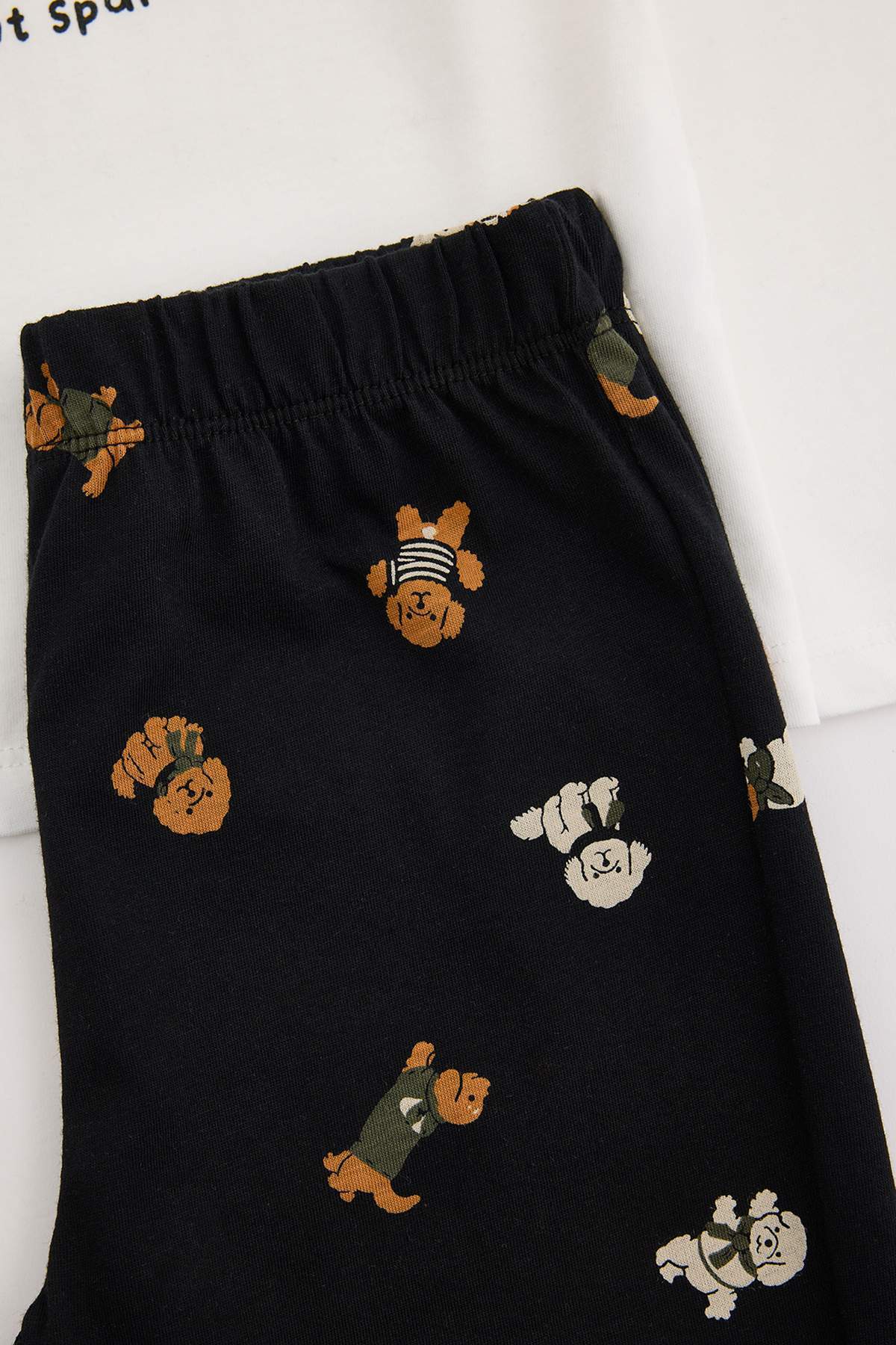 Boys' Ecru Dog-Print Pyjama Set