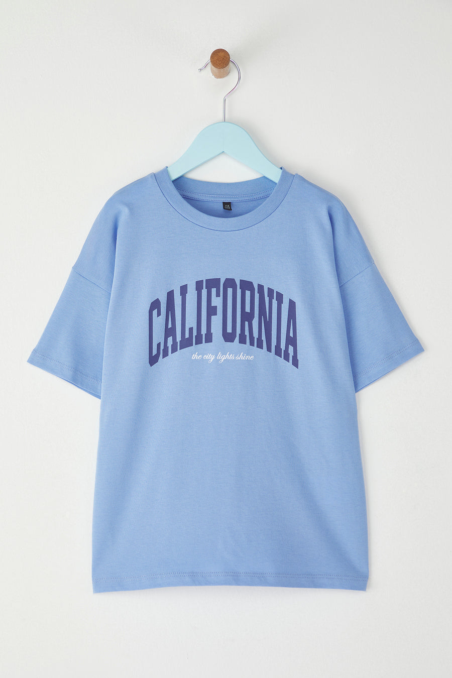 Kids' Baby Blue Slogan Cotton T-Shirt