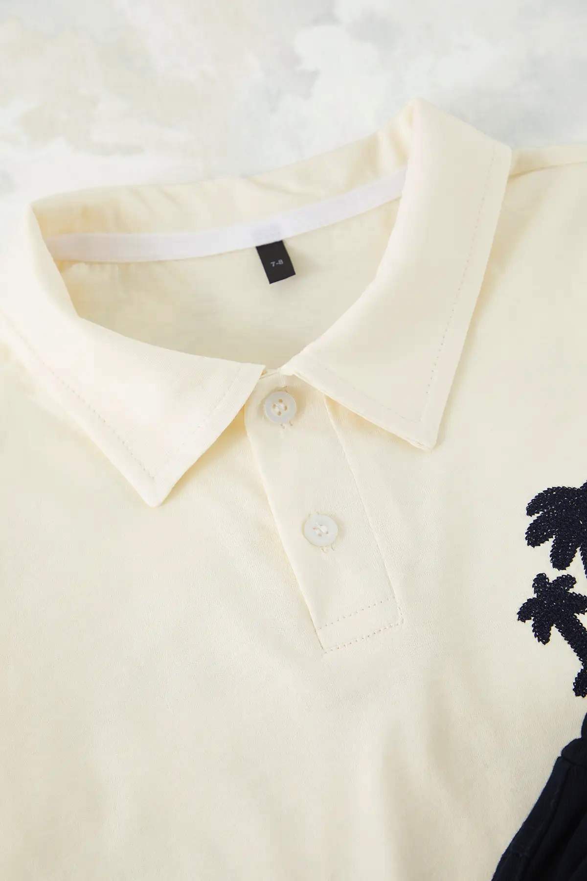 Boys' Green Embroidered Cotton Polo Short-Sleeve Set