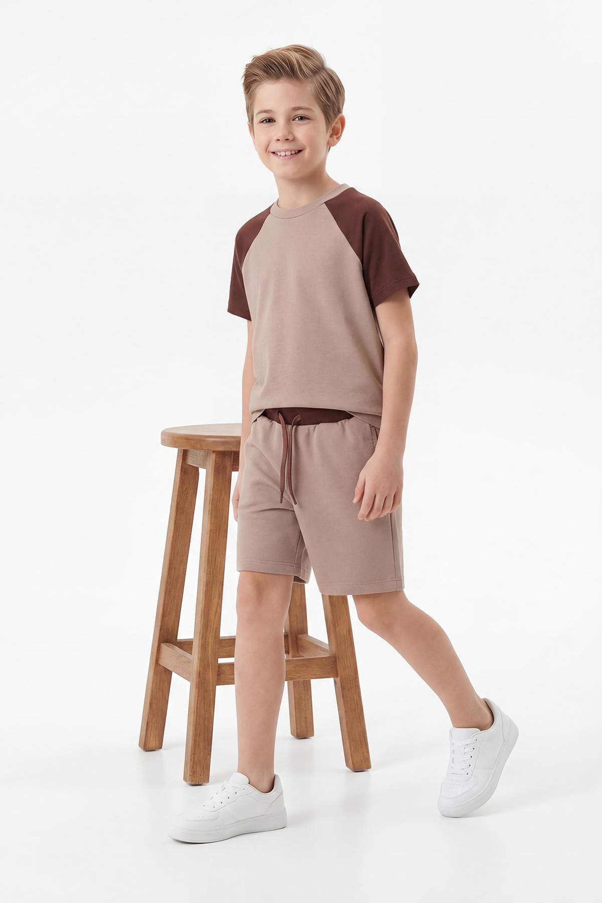 Boys' Navy Plain Two-Piece Set