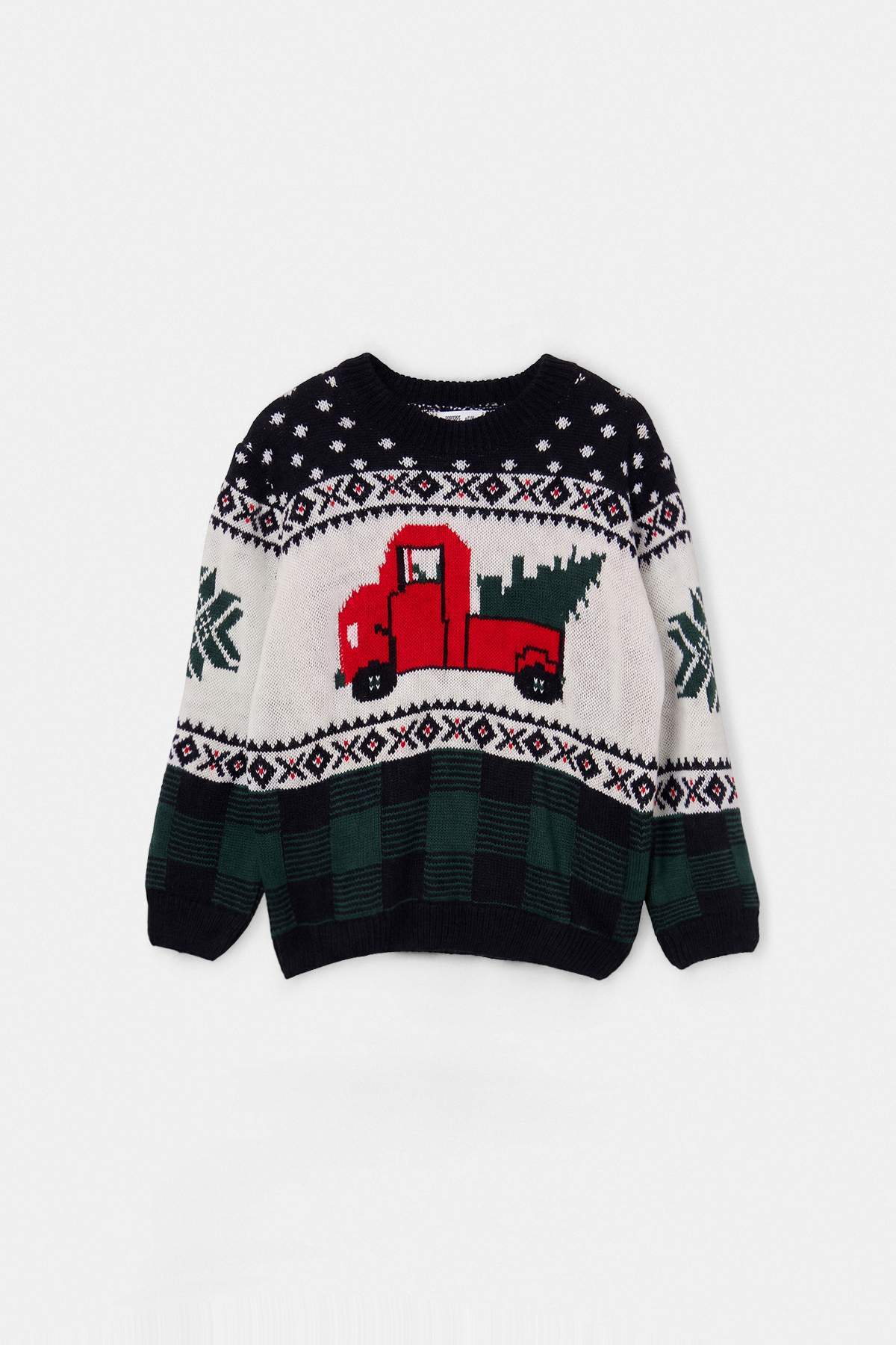 Boys' Navy Winter Truck Jumper