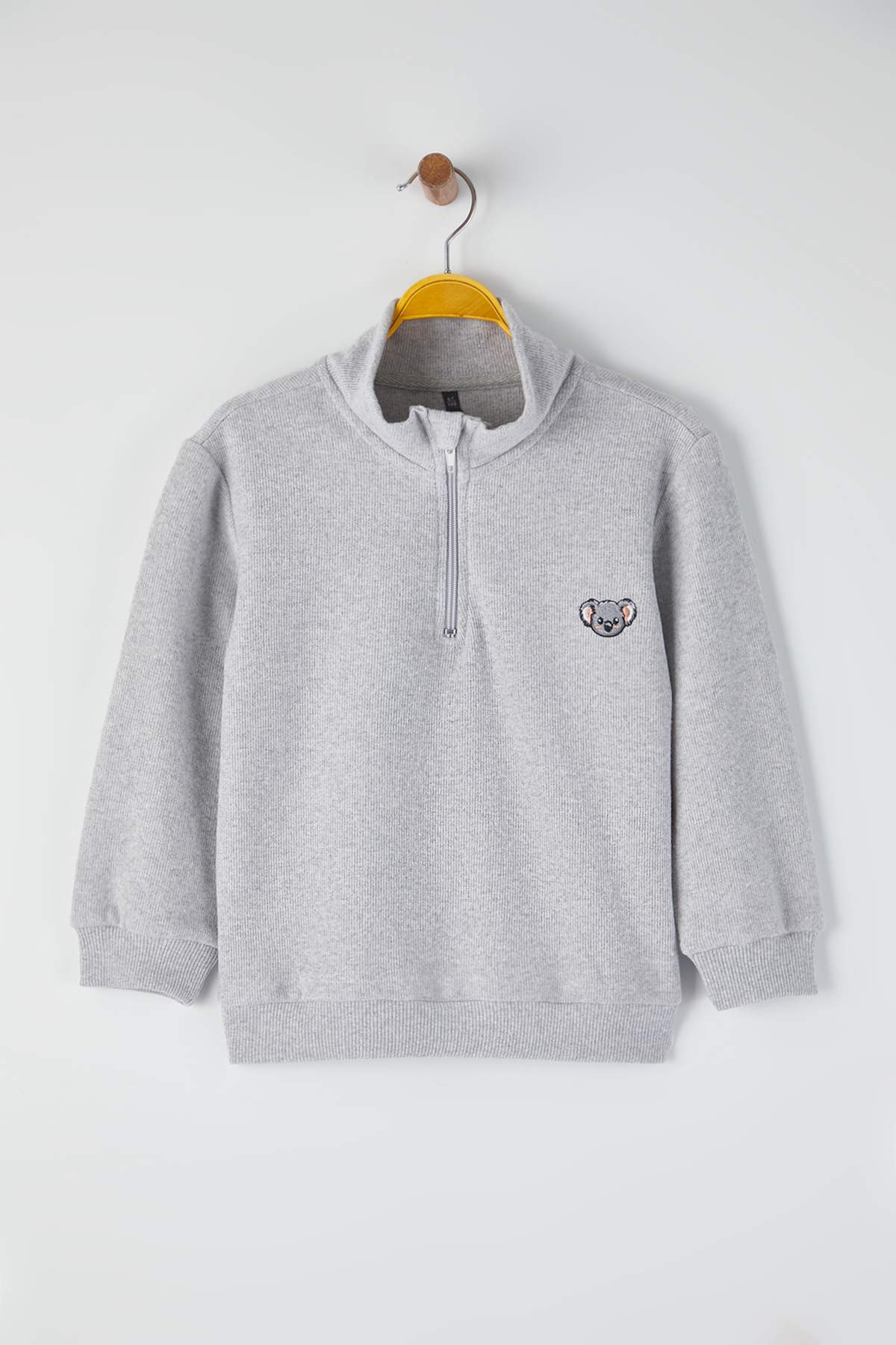 Boys' Navy Printed High-Neck Sweatshirt