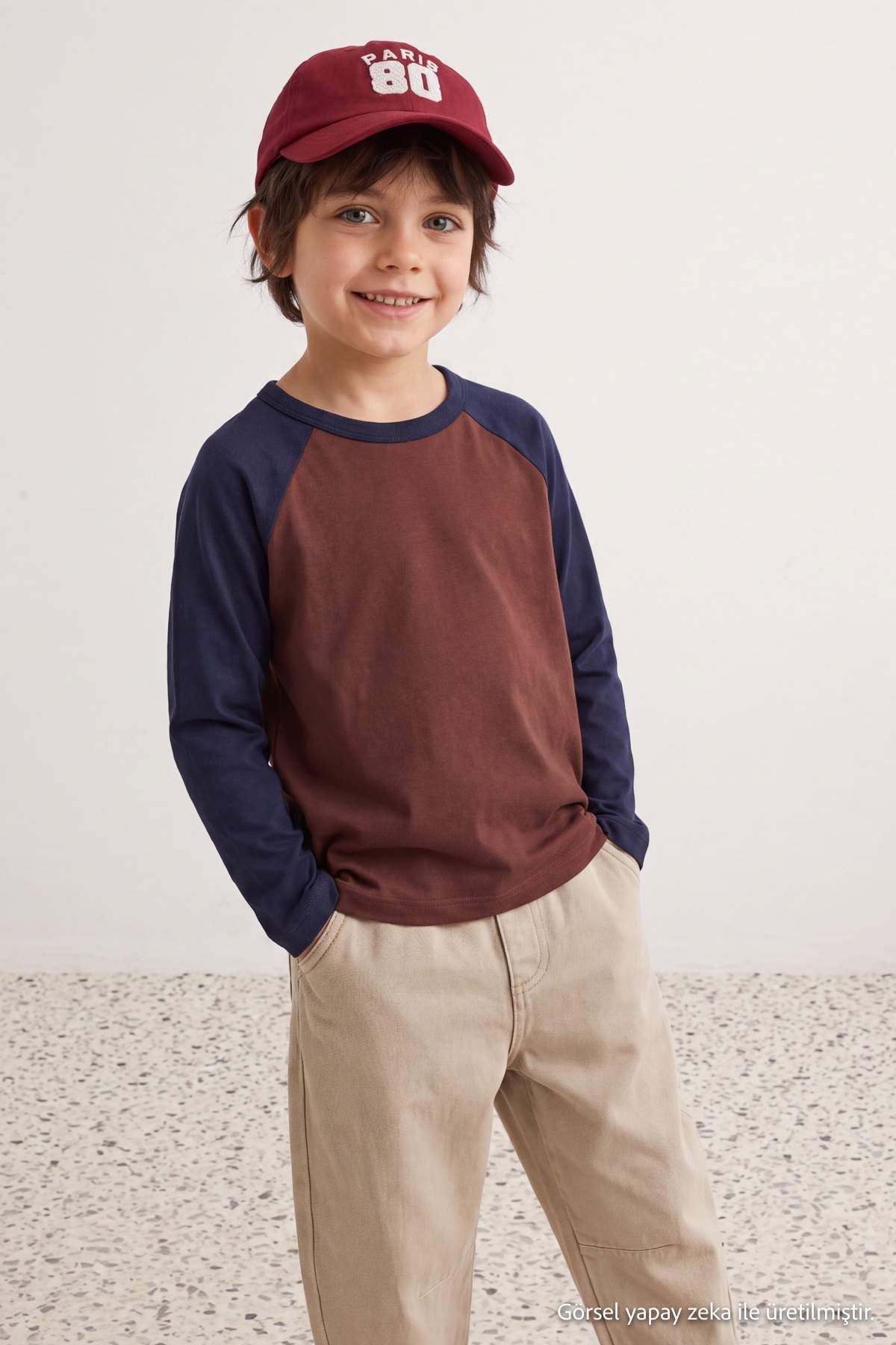 Boys' Navy, Green & Ecru 3-Pack Basic Cotton T-Shirts