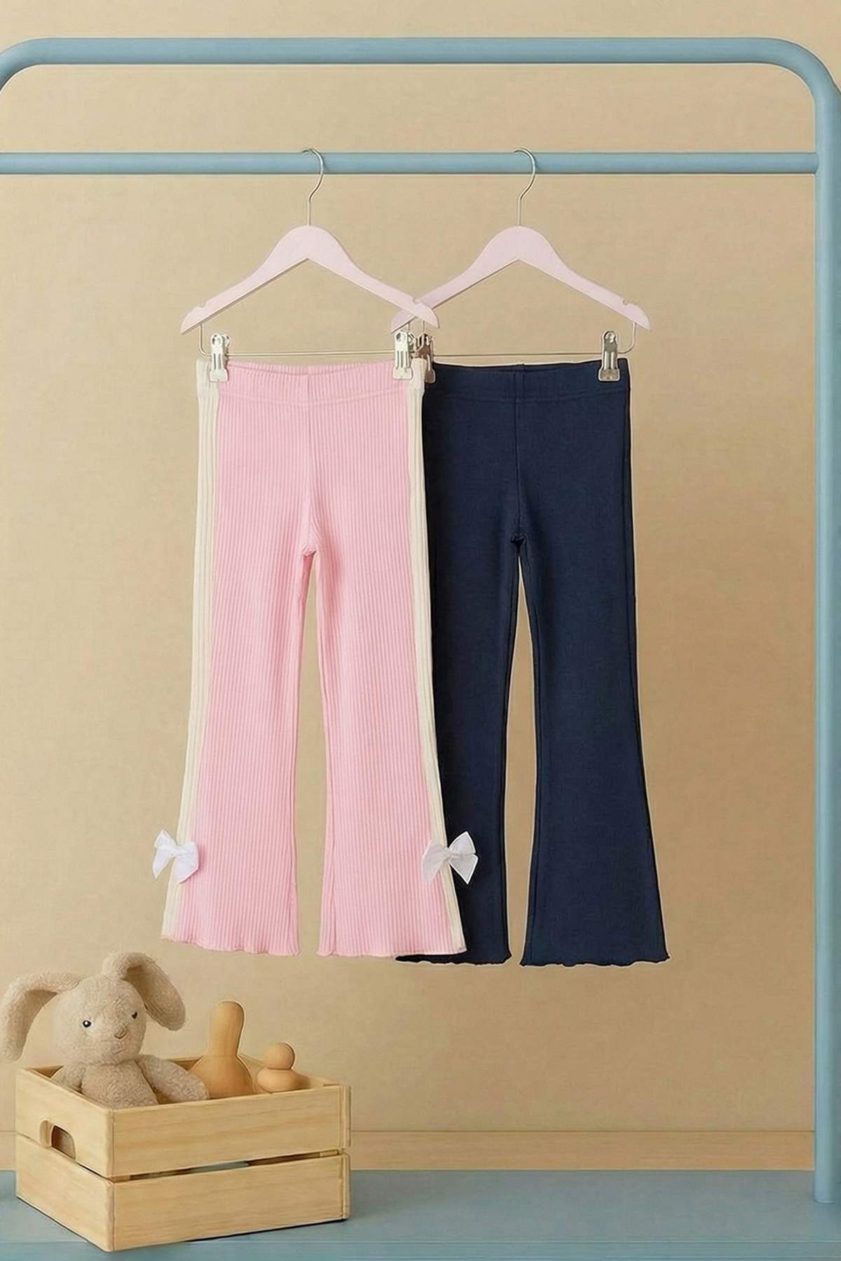 Girls' Navy & Pink Leggings 2-Pack