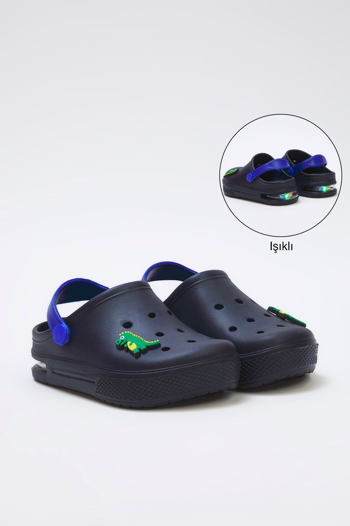 Boys' Navy Light-Up Crocodile Closed-Toe Sandals