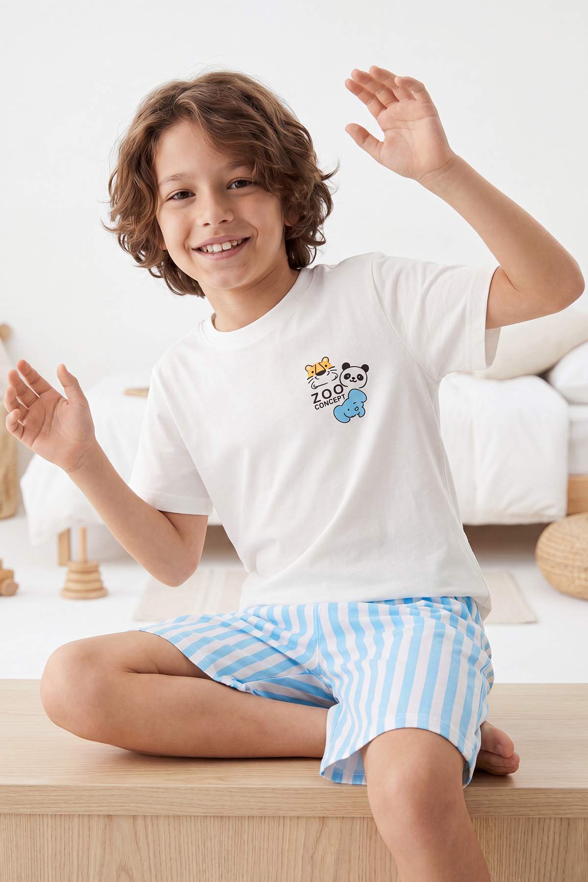 Boys' Beige Pyjama Set