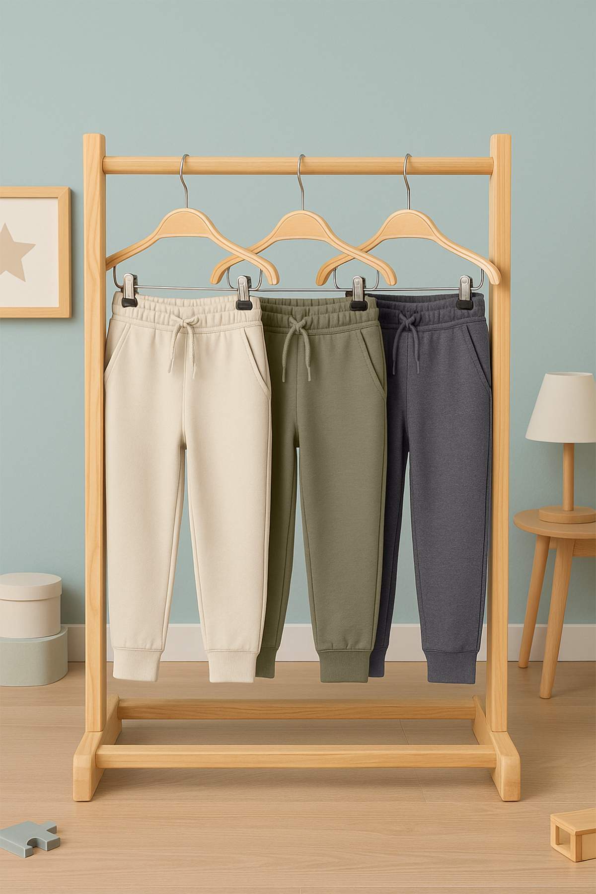 Boys' Navy, Grey & Black 3-Pack School Jogger Bottoms