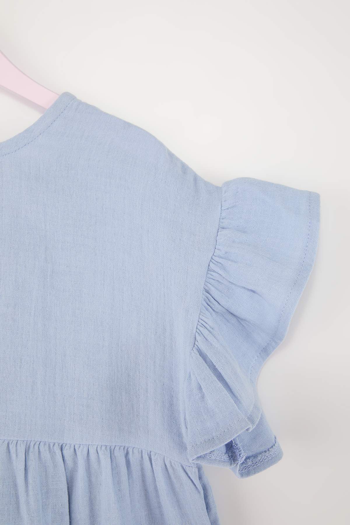 Girls' Muslin Plain Mini Dress
