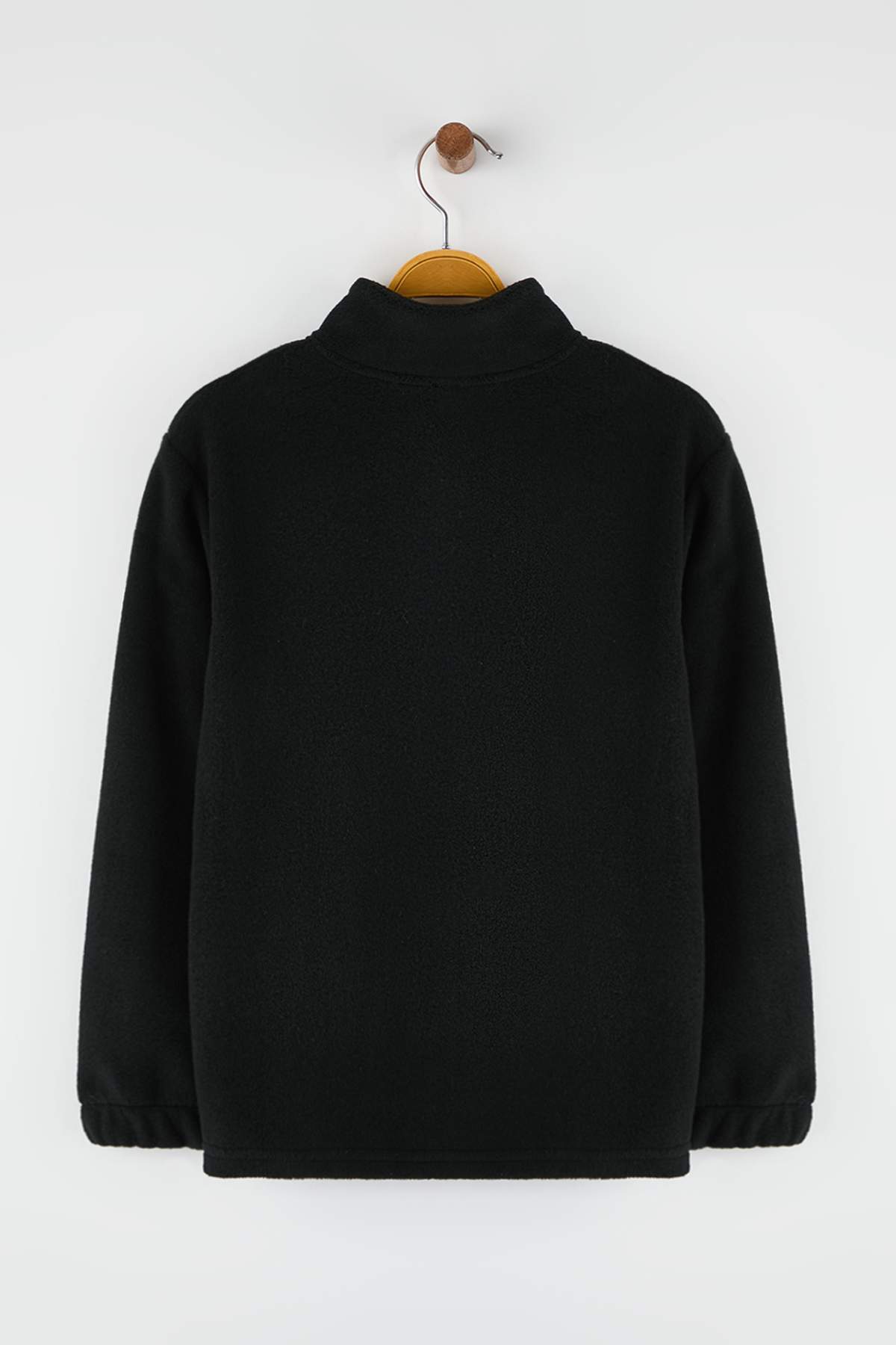 Kids' Black High-Neck Fleece Sweatshirt