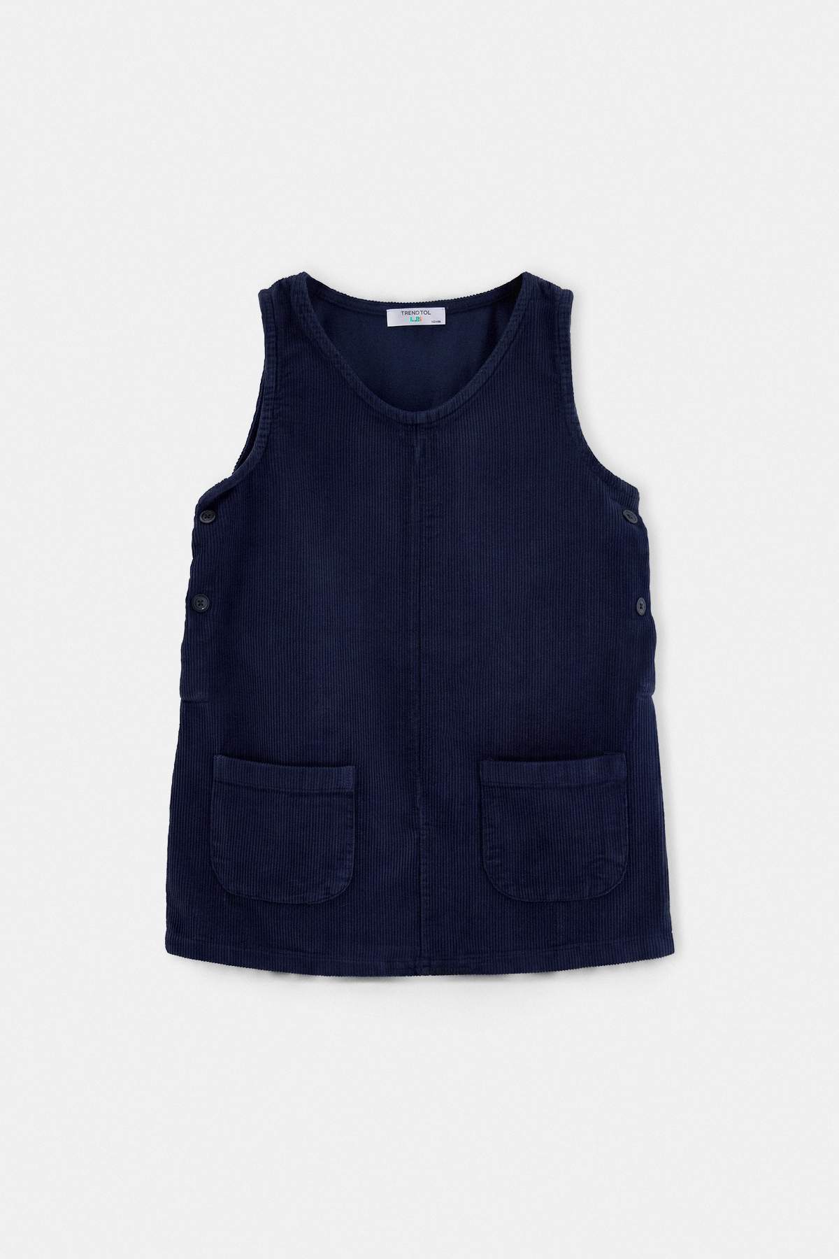 Girls' Navy Velvet Mini Dress