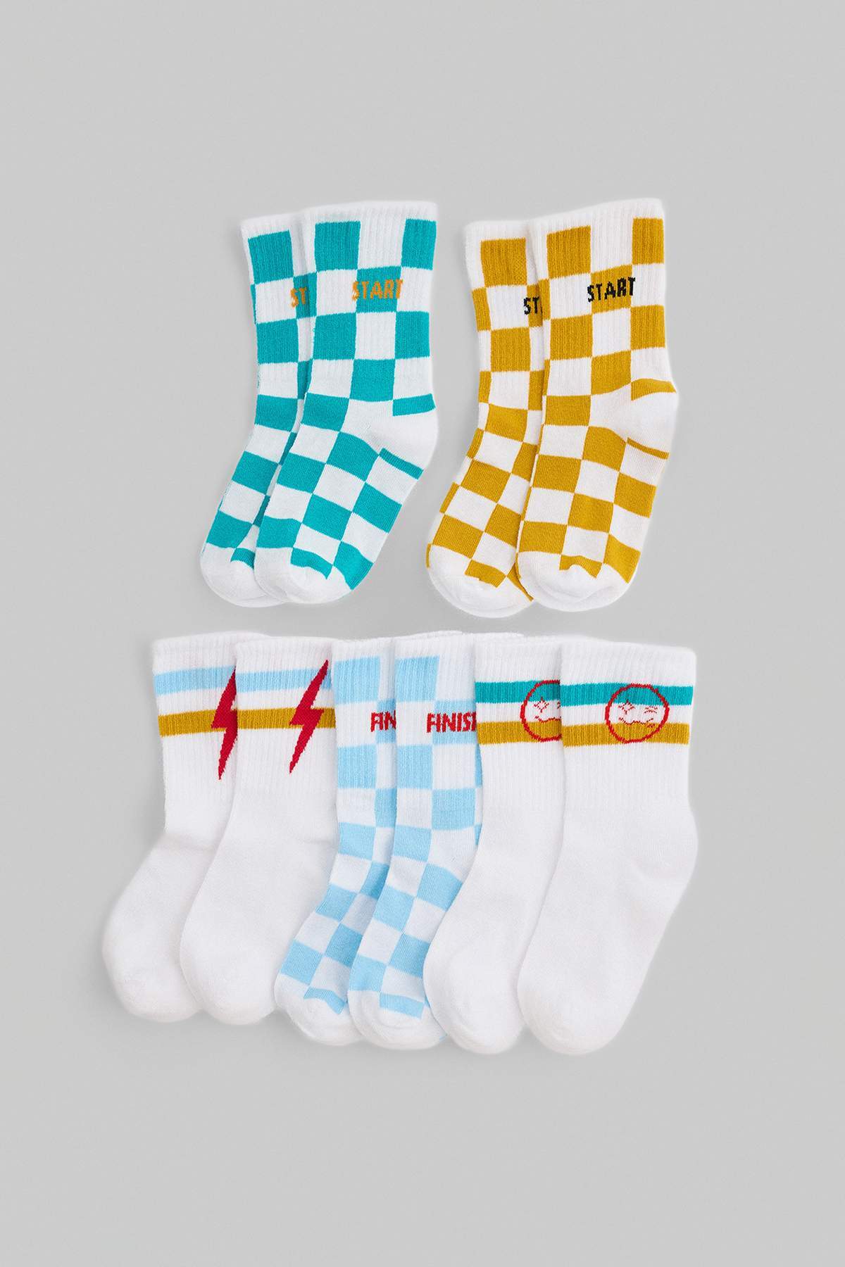 Kids' Checkerboard Crew Socks 5-Pack