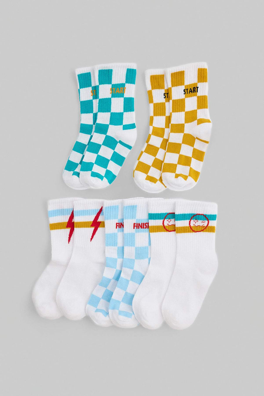 Kids' Checkerboard Crew Socks 5-Pack