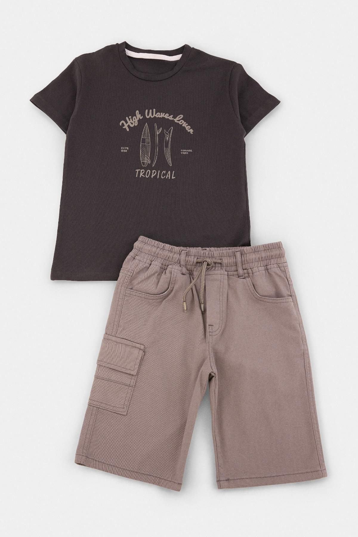 Boys' Printed T-Shirt & Cargo Shorts Set