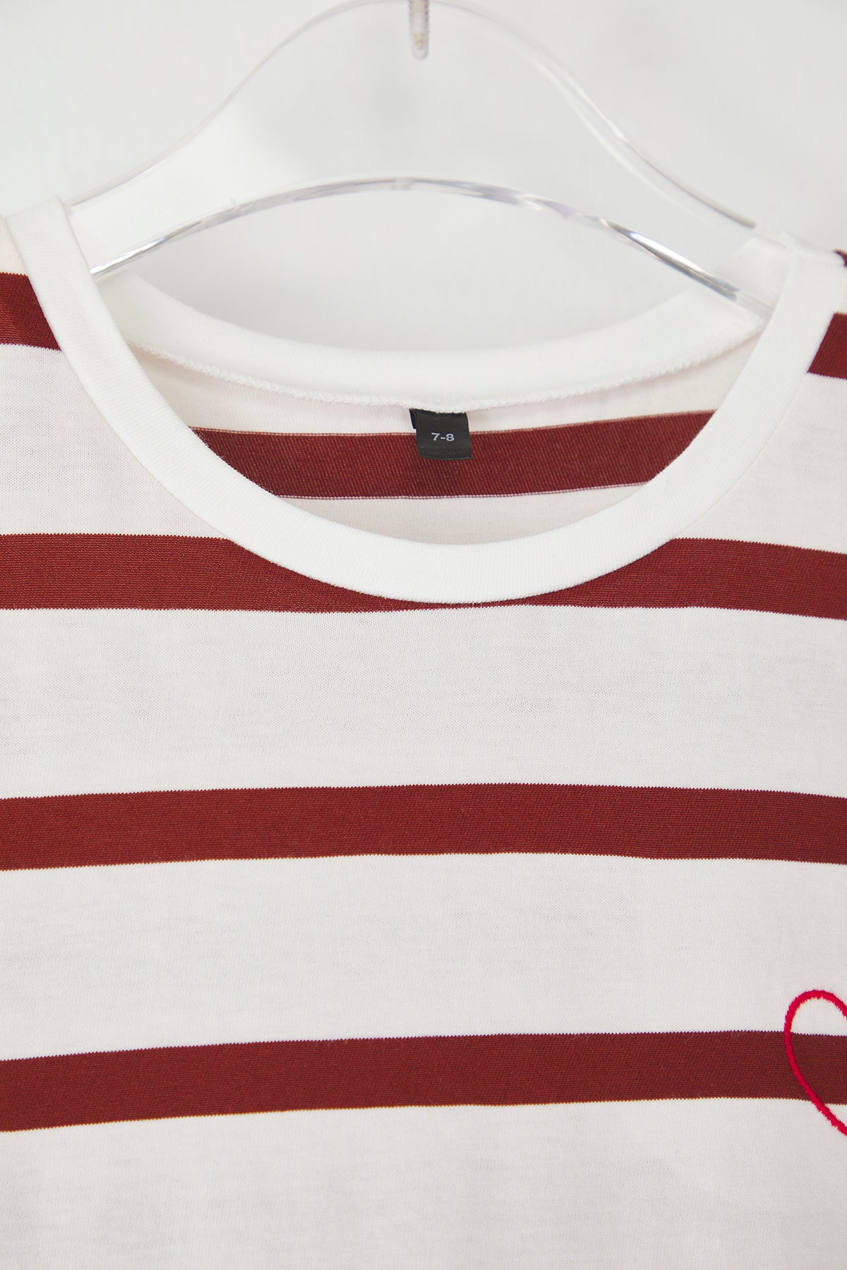 Girls' Orange Striped Cotton T-Shirt