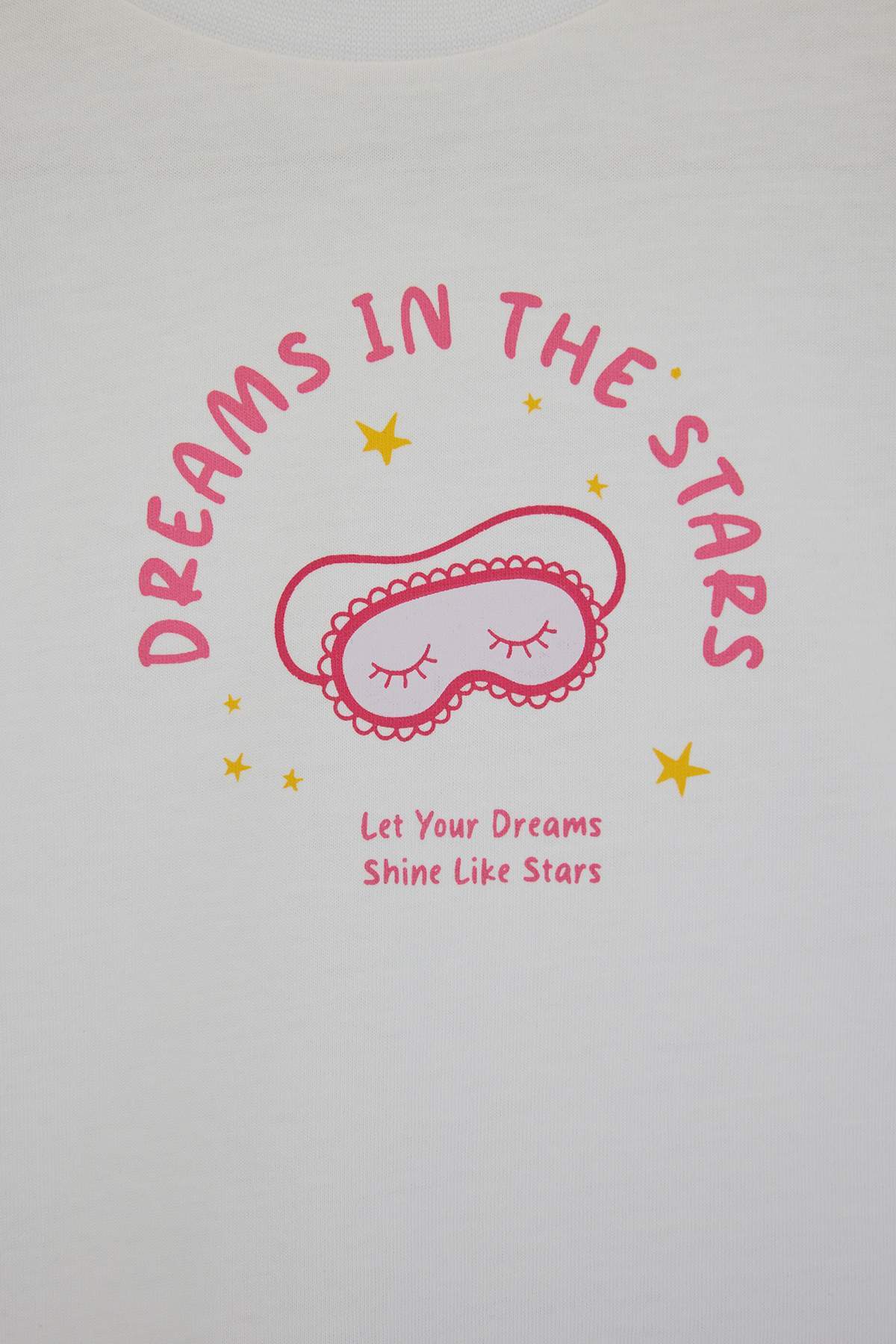 Girls' White T-Shirt & Pink Shorts Pyjama Set
