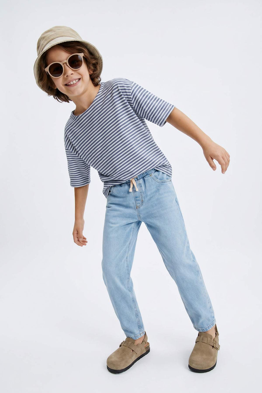 Boys' Elastic-Waist Denim Trousers