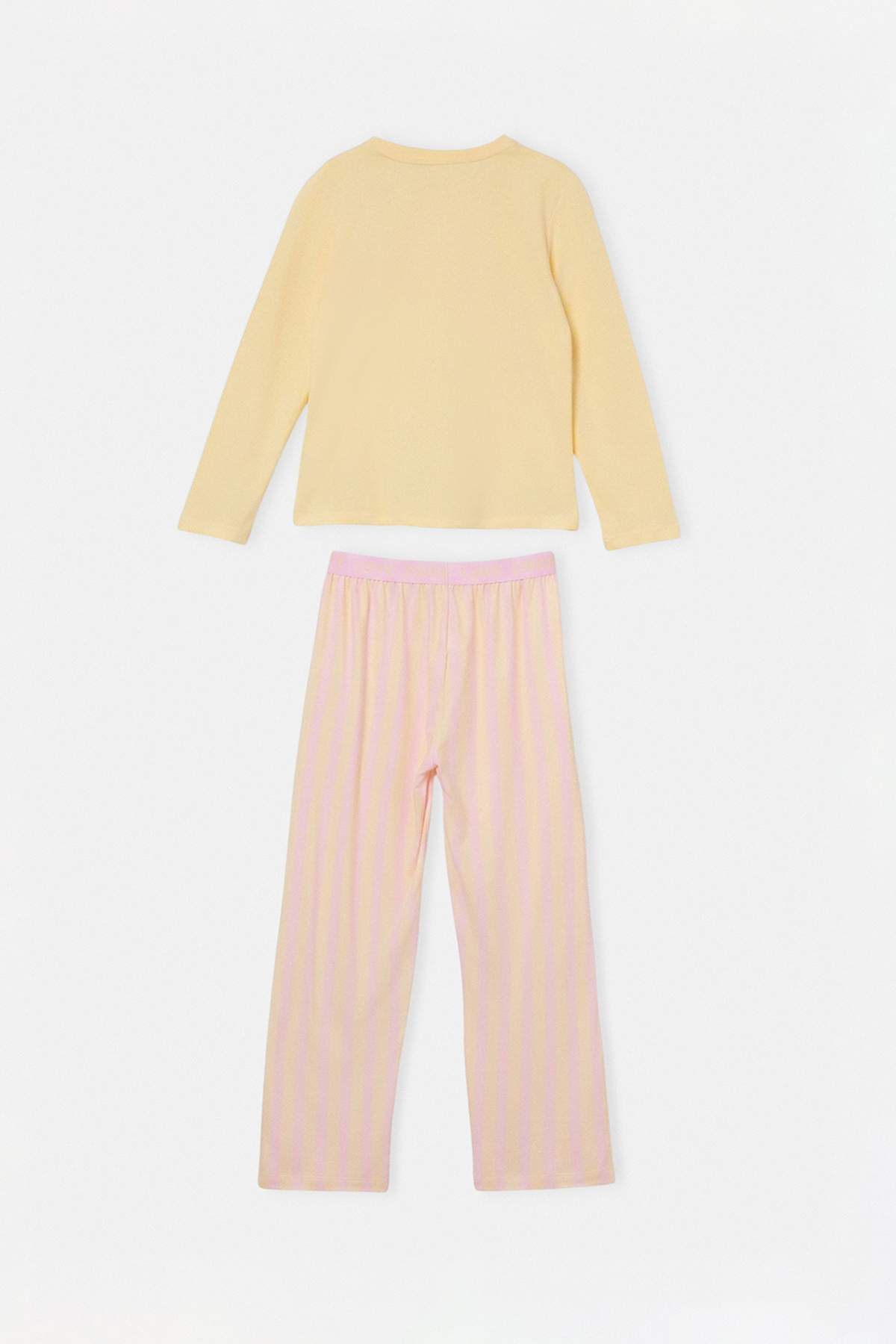 Girls' Yellow Printed Pyjama Set