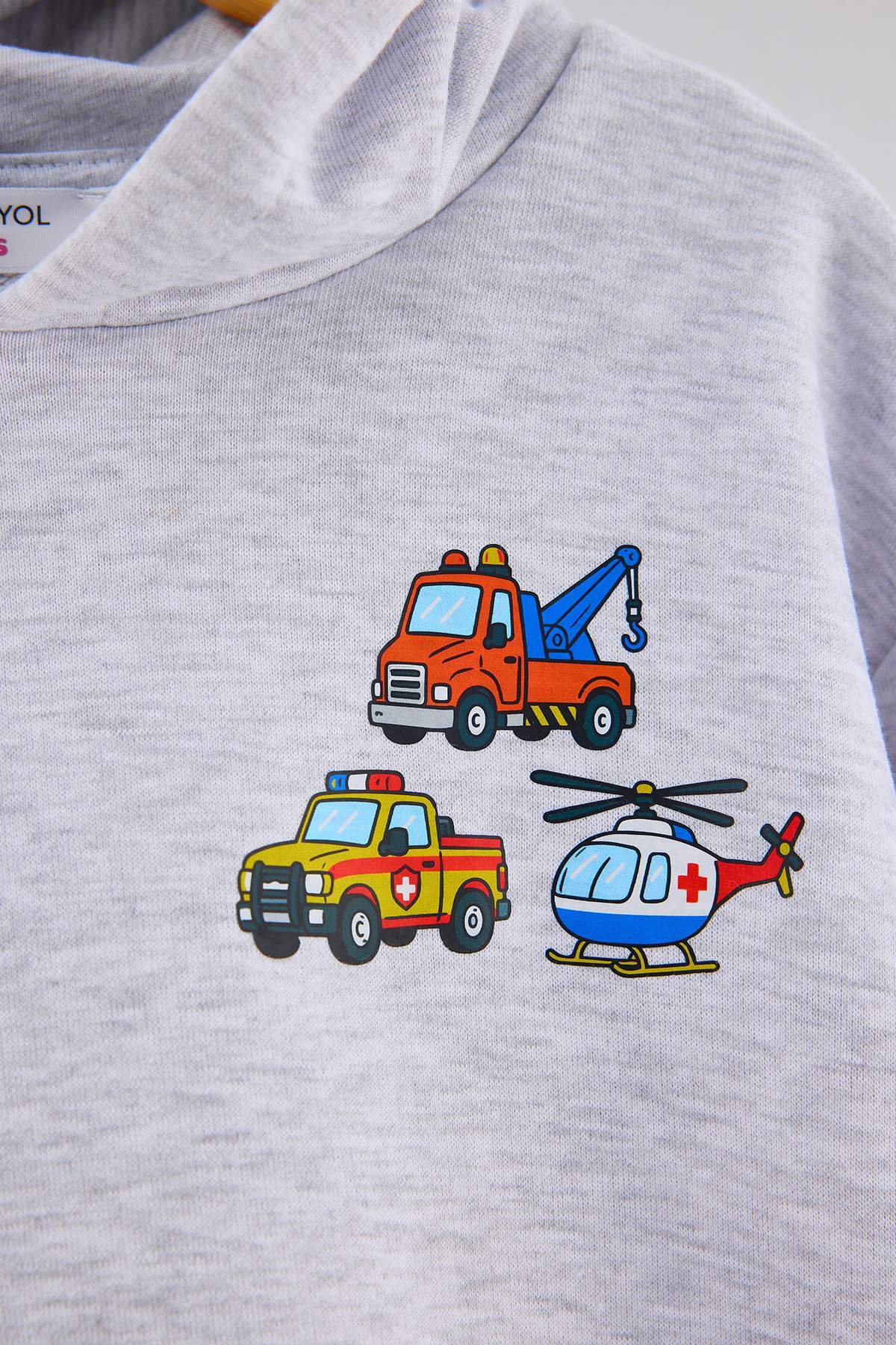 Boys' Car-Print Marl Hoodie