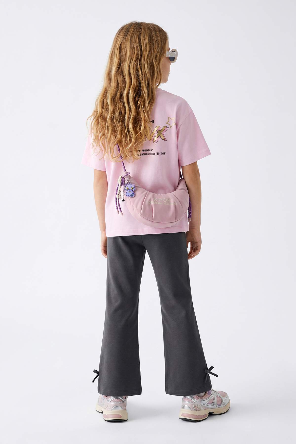 Girls' Navy Ribbon-Detail Knit Trousers