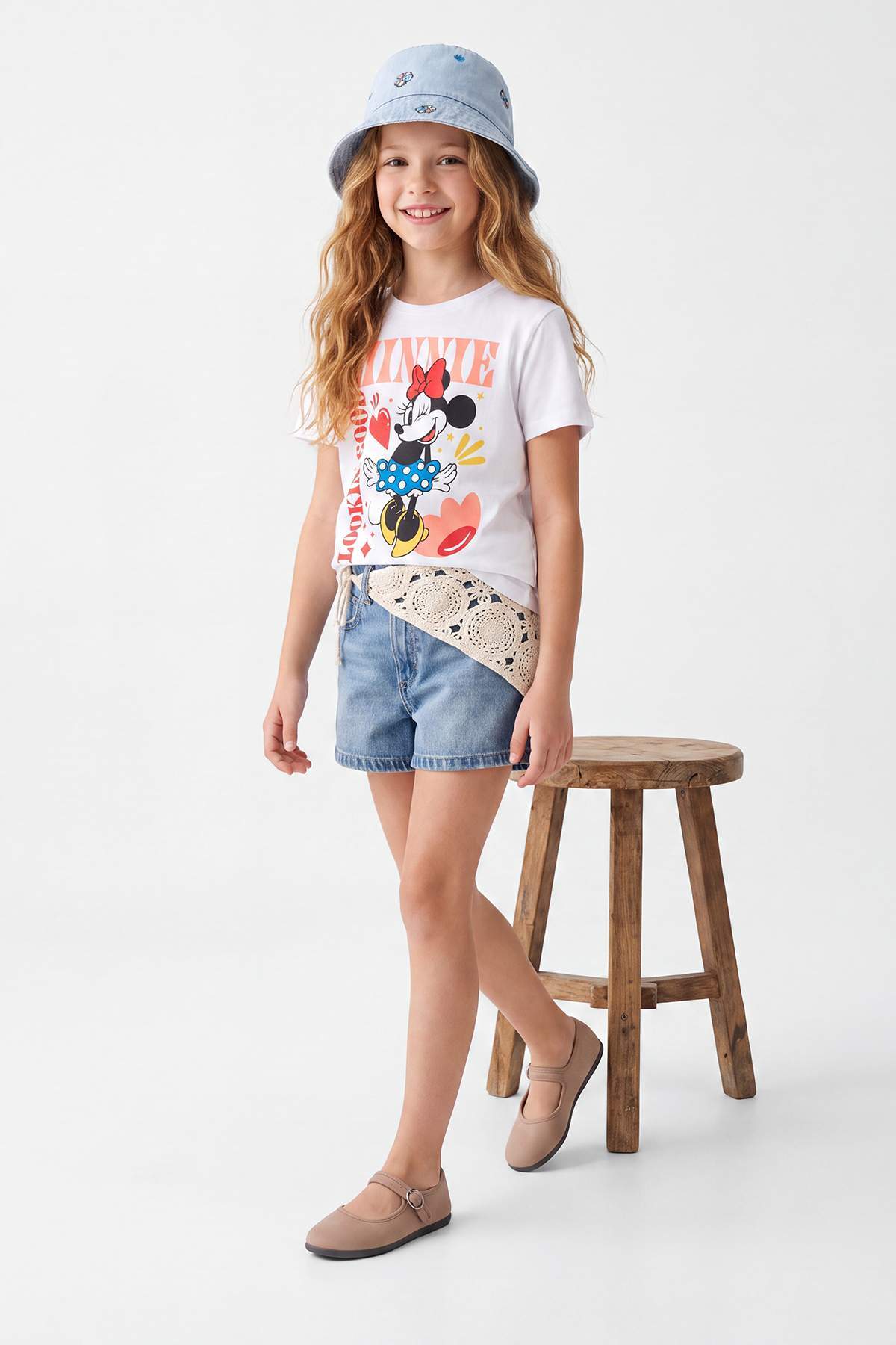 Girls' White Minnie Mouse T-Shirt