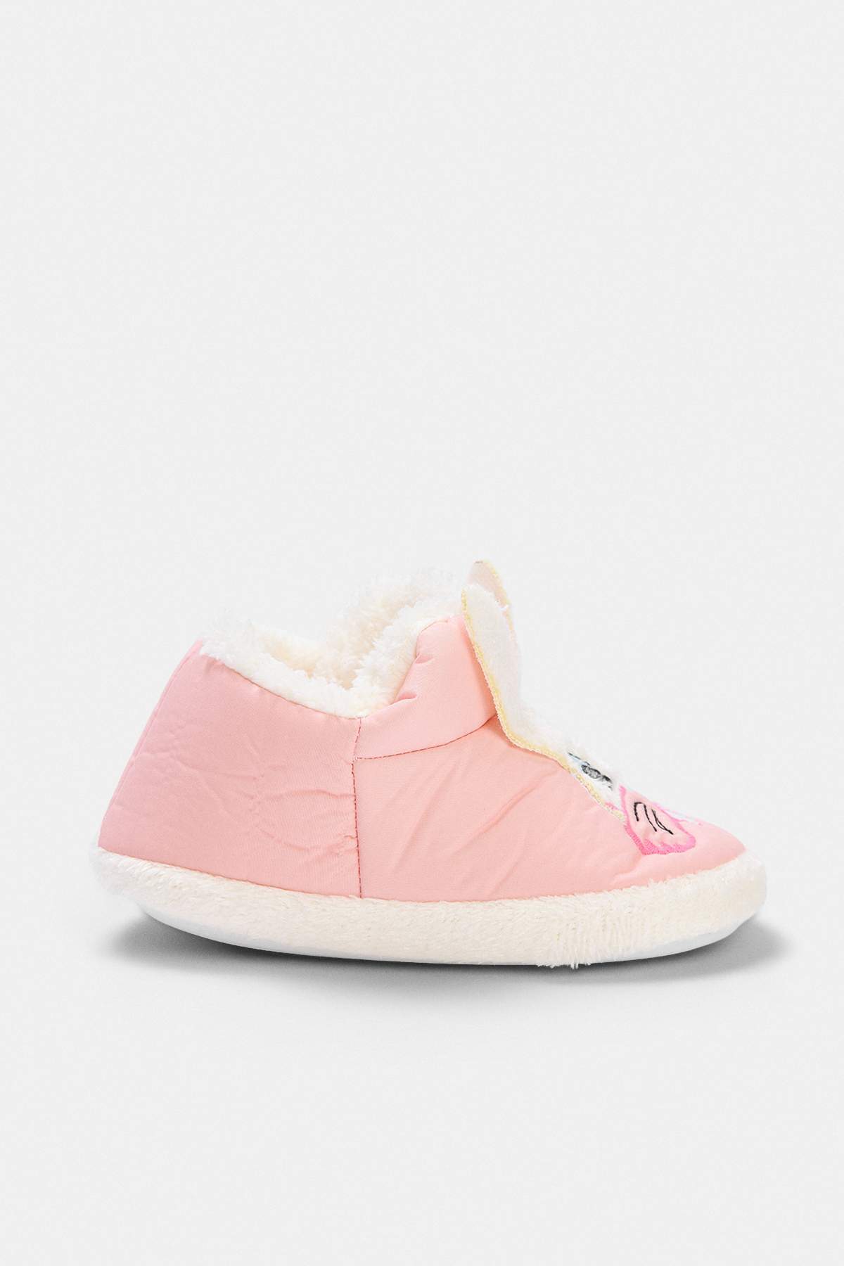 Girls' Pink Plush Slipper Boots