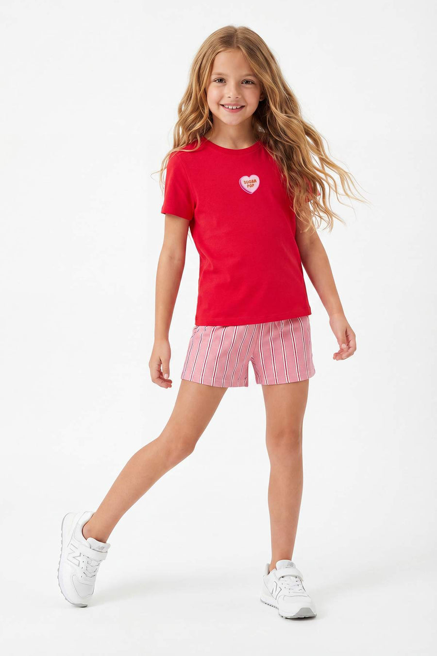 Girls' Red Striped Two-Piece Set