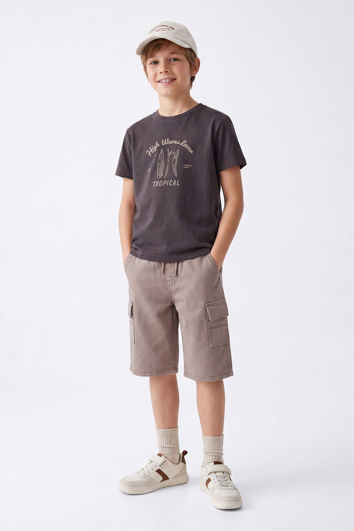 Boys' Printed T-Shirt & Cargo Shorts Set