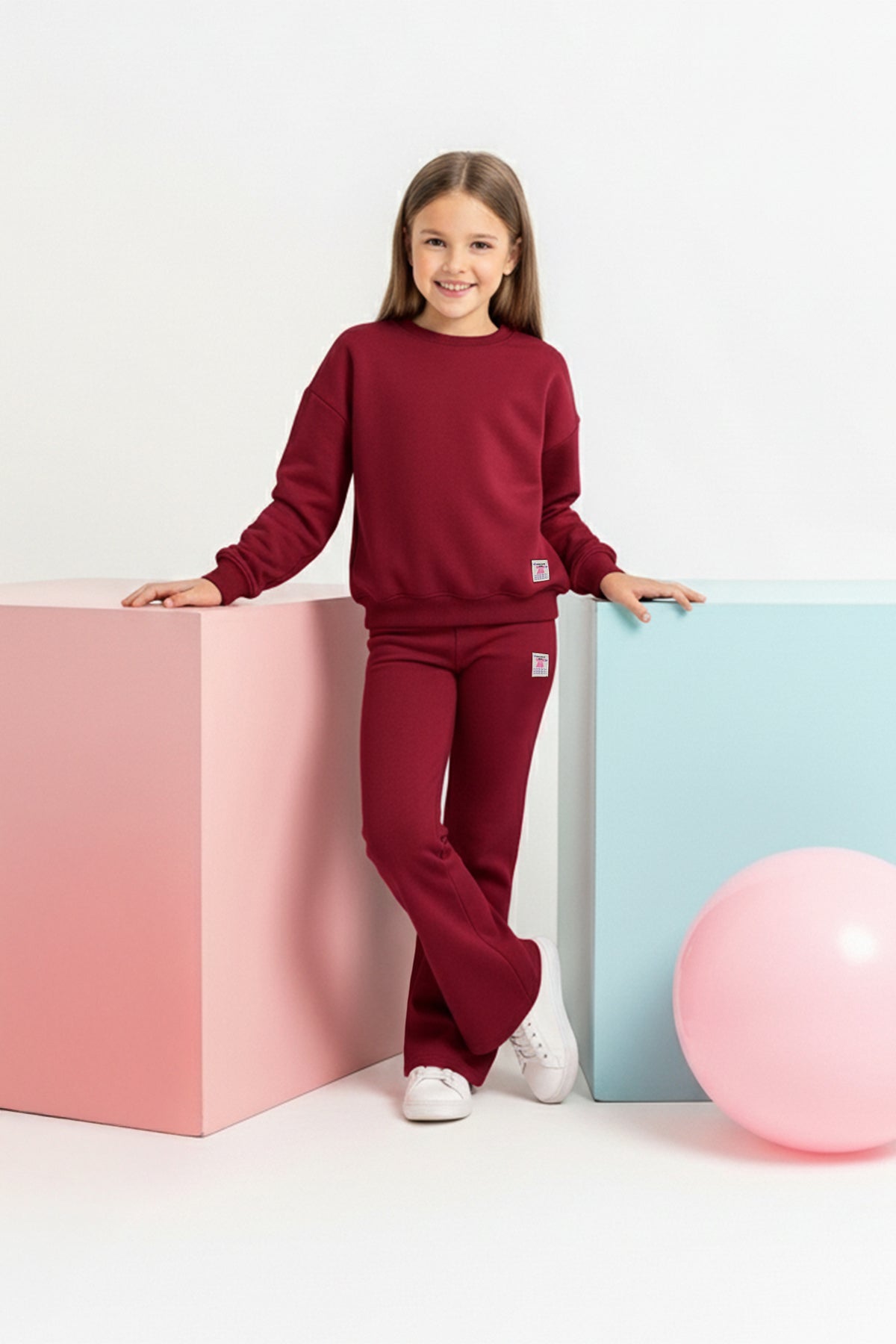 Girls' Green Basic Sweatshirt & Jogger Set