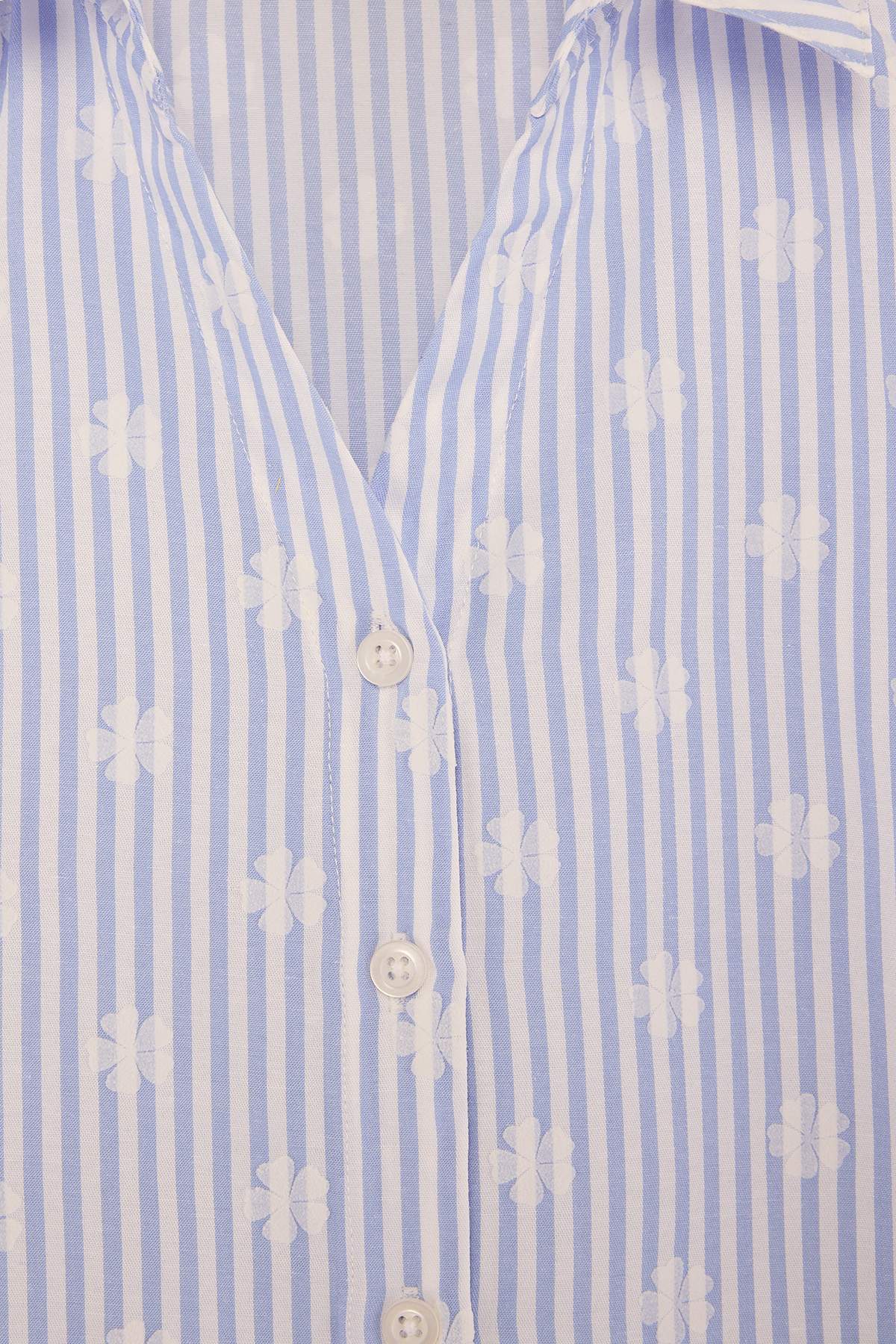 Girls' White Floral Long-Sleeve Shirt
